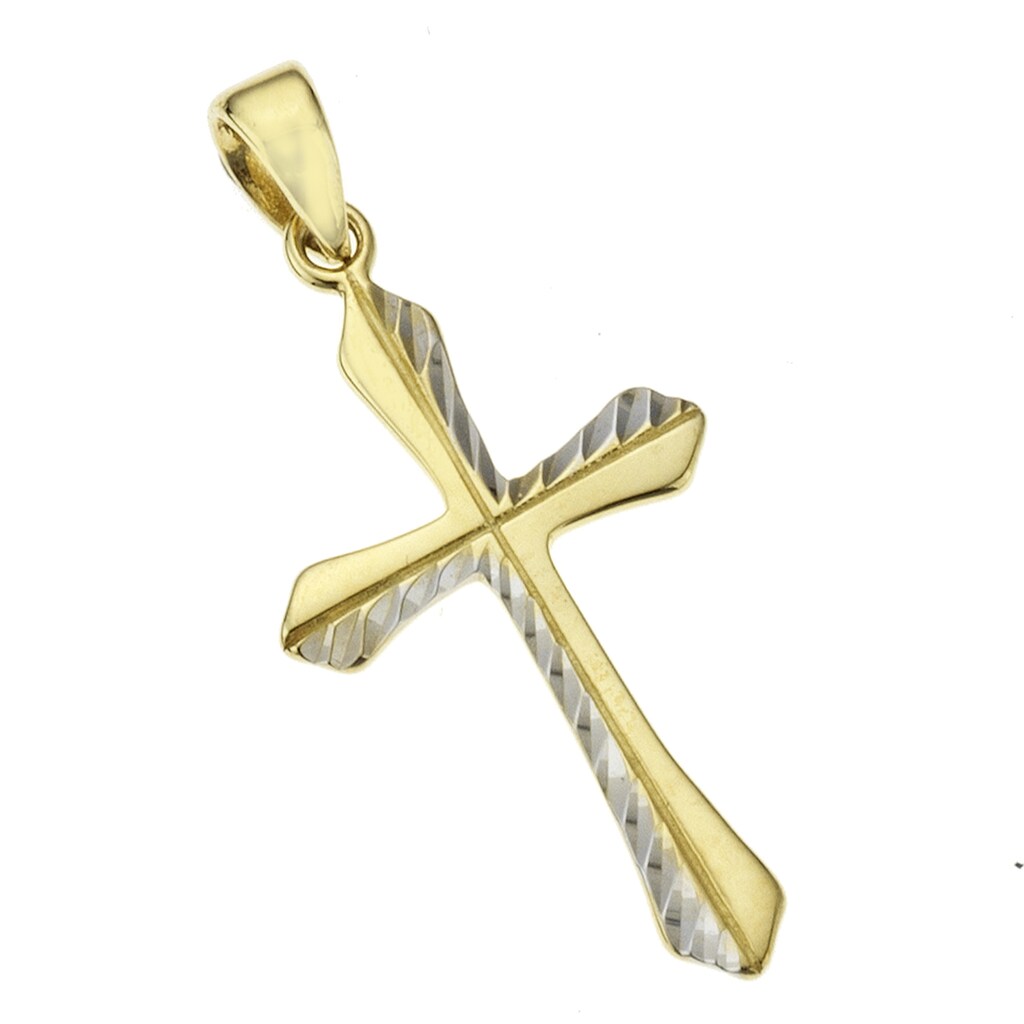 Zeeme Kettenanhänger »333/- Gold bicolor Kreuz«