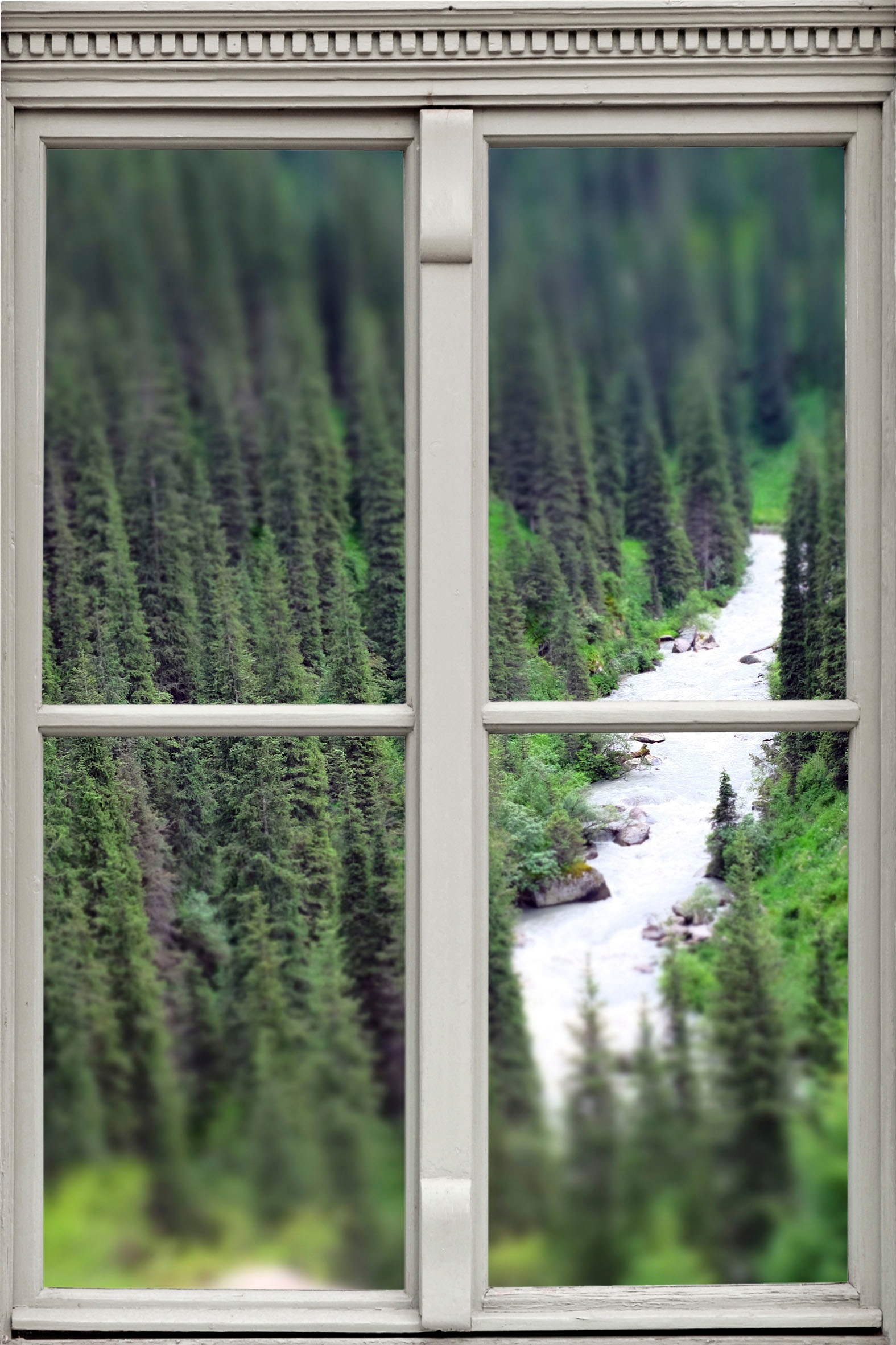 queence Wandsticker »Fluss«, Wandsticker, Wandbild, selbstklebend, 3D, Fenster