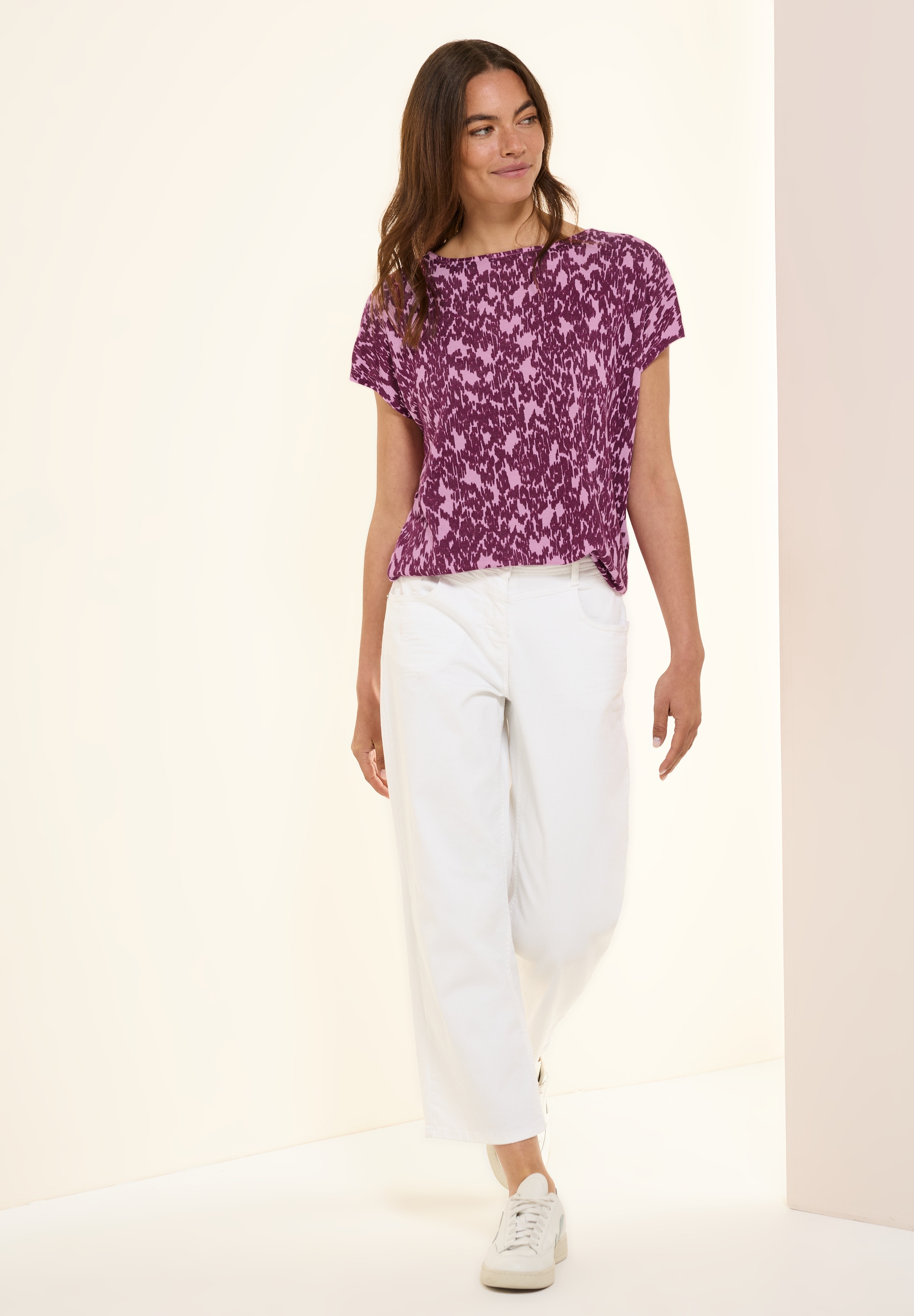 Cecil T-Shirt, mit Muster, Minimal-Print