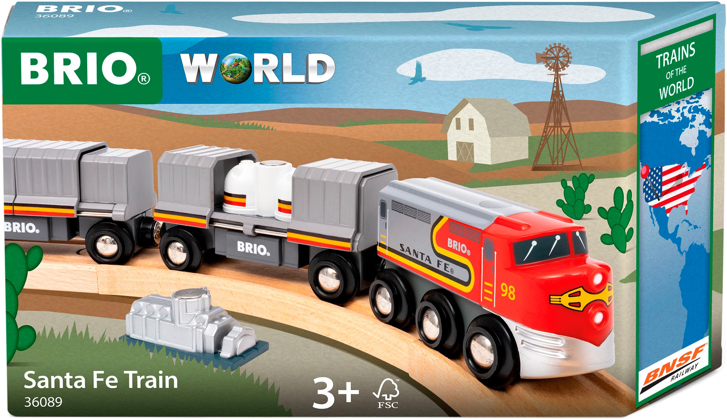 BRIO® Spielzeug-Eisenbahn »BRIO® WORLD, Santa Fe Zug«, FSC® - schützt Wald - weltweit