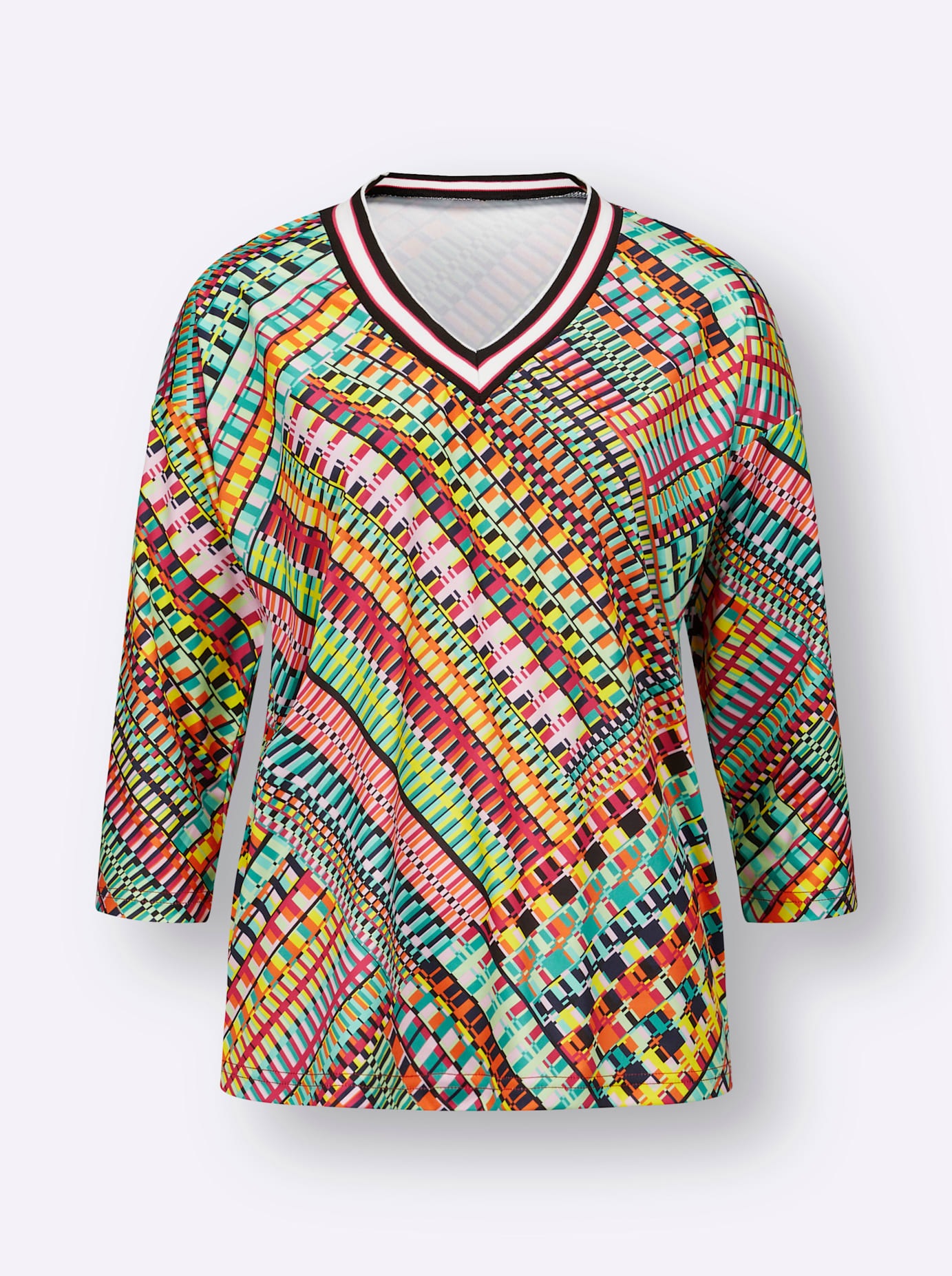 Classic Basics 3/4 Sleeve Shirt Women's Multicolored Size 48 3