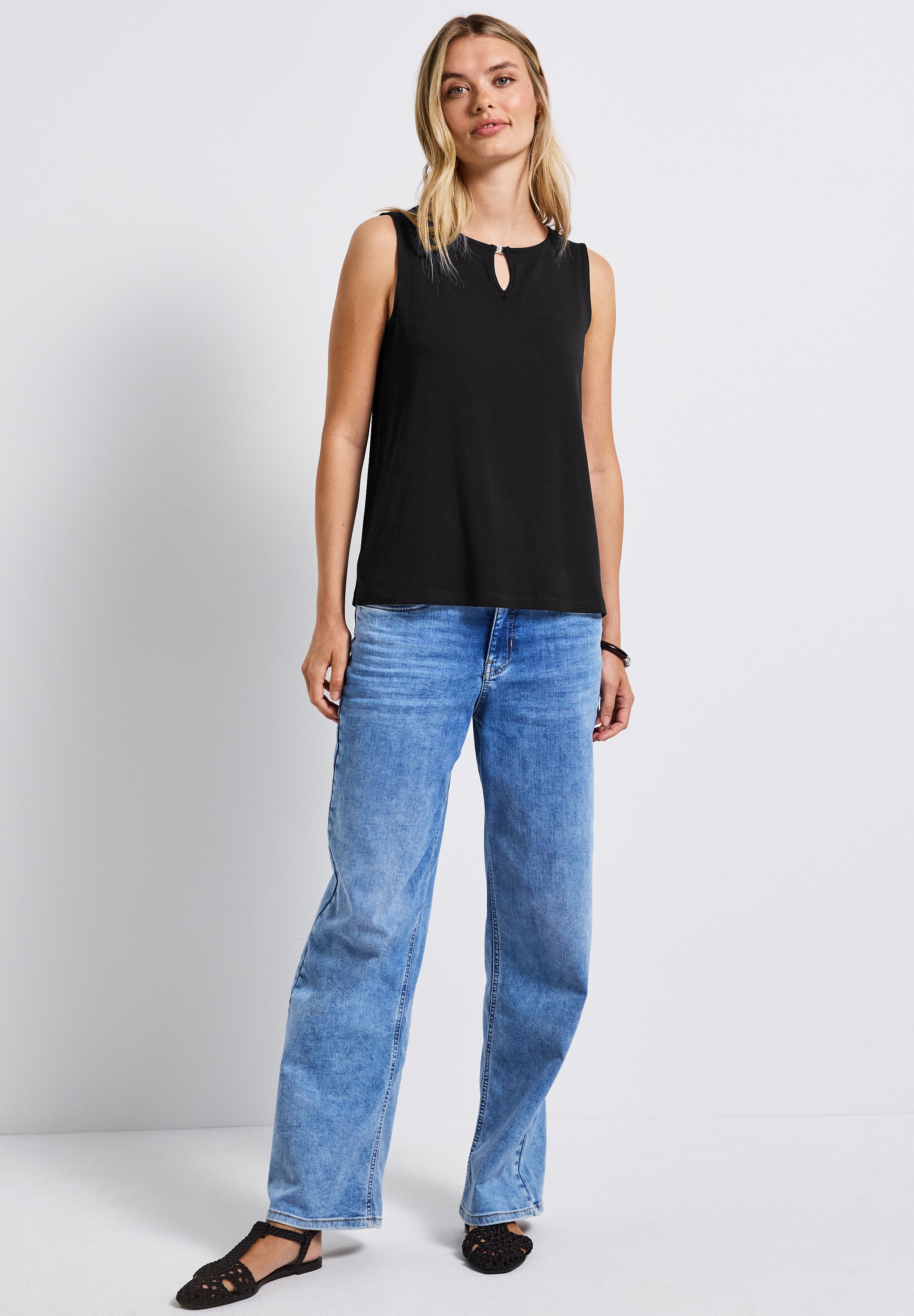 STREET ONE Shirttop, mit Materialmix