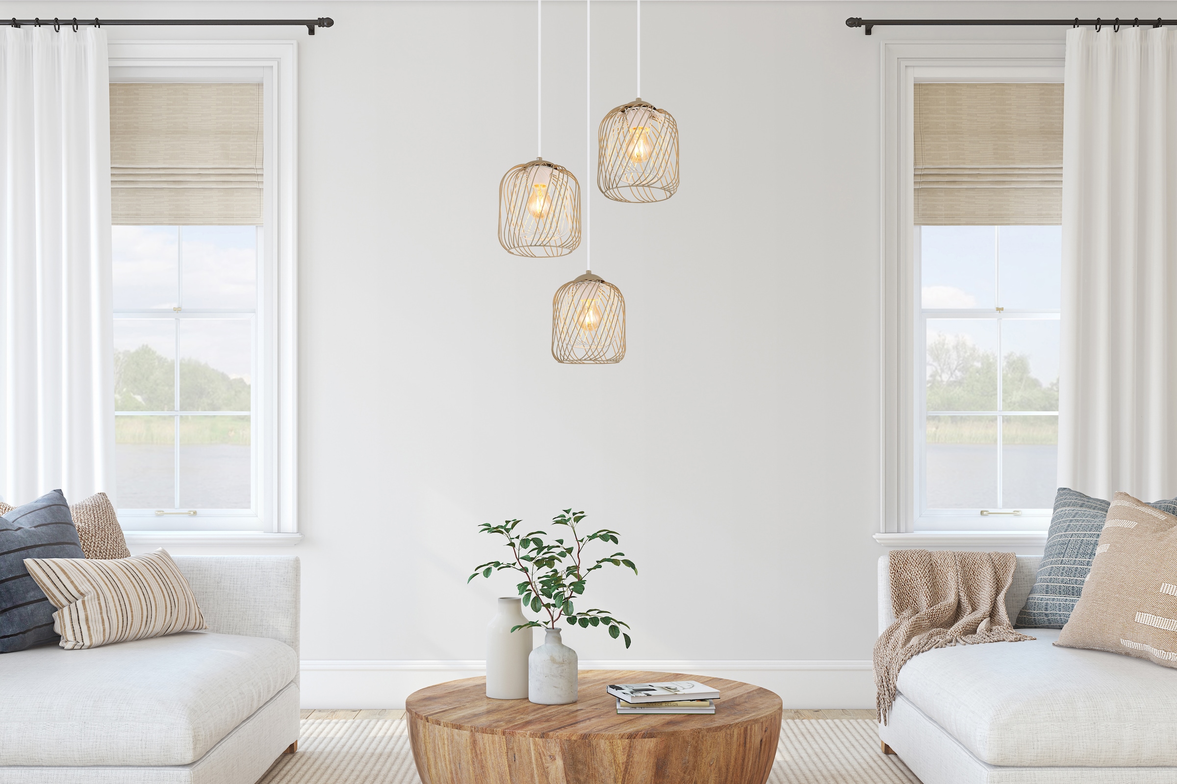 GLOBO LIGHTING Hängeleuchte »DICHTI«, Leuchtmittel E27 | ohne Leuchtmittel, Hängelampe/Pendelleuchte/Esszimmer/Wohnzimmer/Esstisch