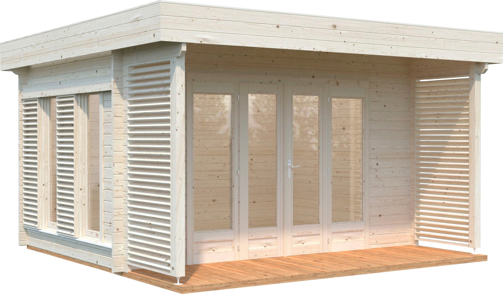Palmako Gartenhaus »Caroline«, (Set), 10,2 m², mit Anbaudach und