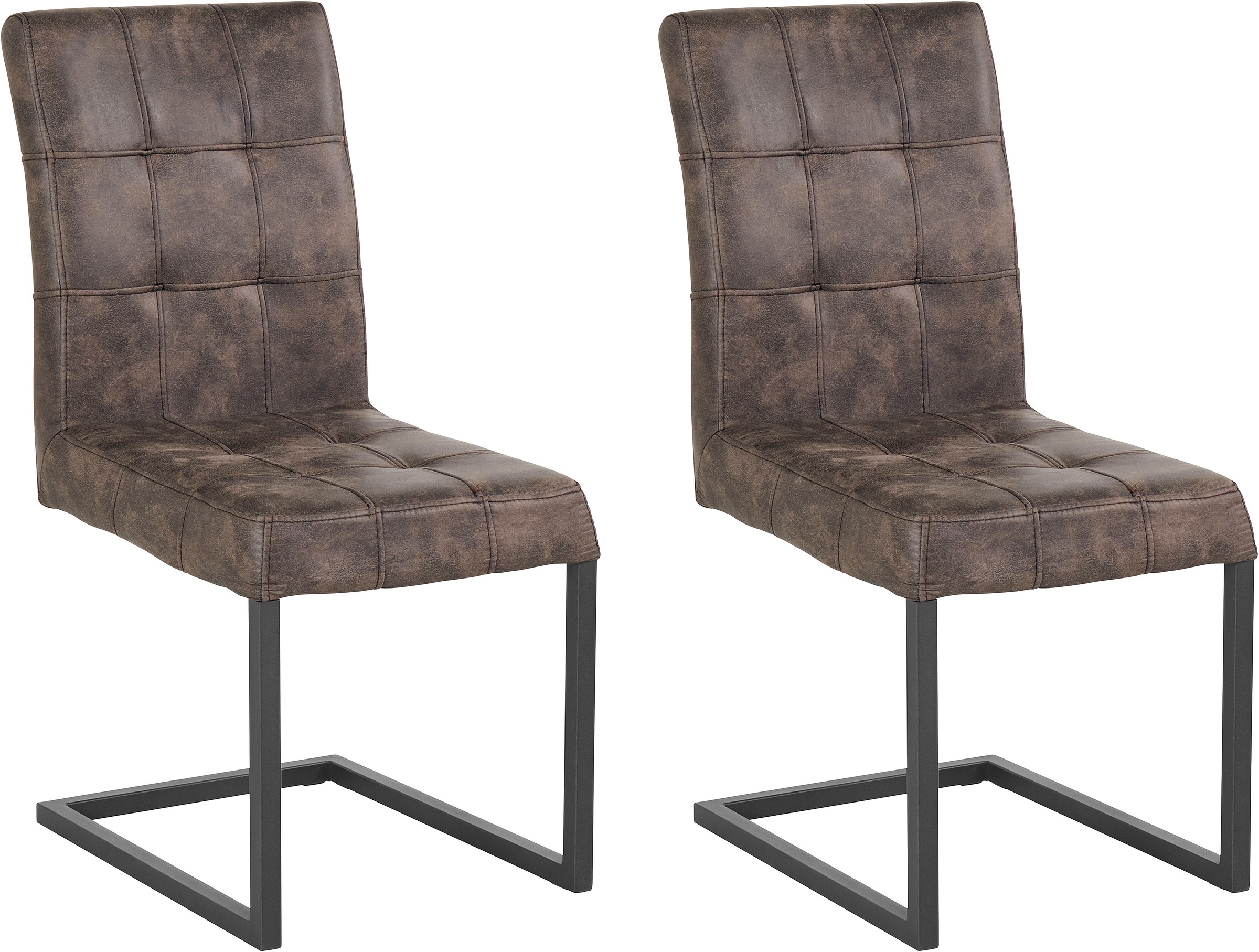 Thumbnail - HELA Esszimmerstuhl "Donna" (Set) 2 Stk.Freischwinger mit Vintage Microfaser Bezug