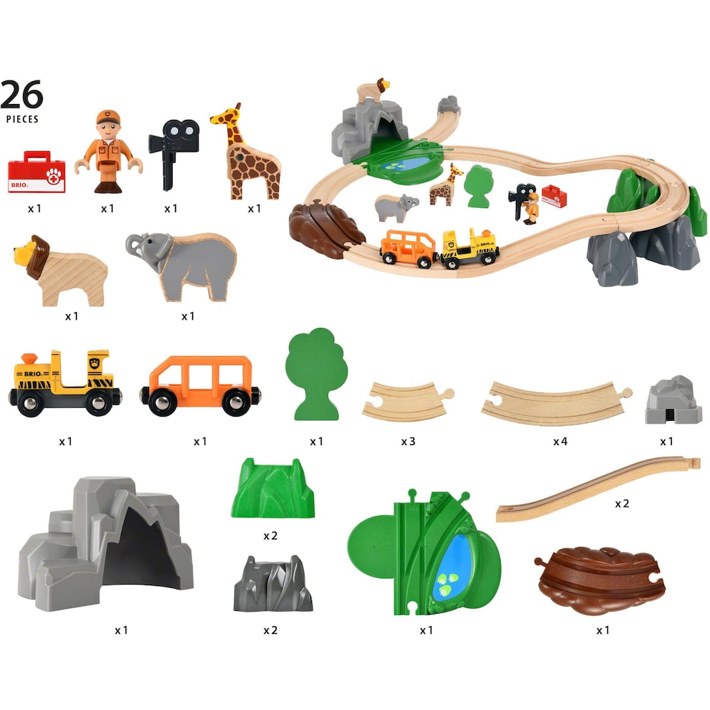 BRIO® Spielzeug-Eisenbahn »BRIO® WORLD, Safari Bahn Set«, FSC®- schützt Wald - weltweit