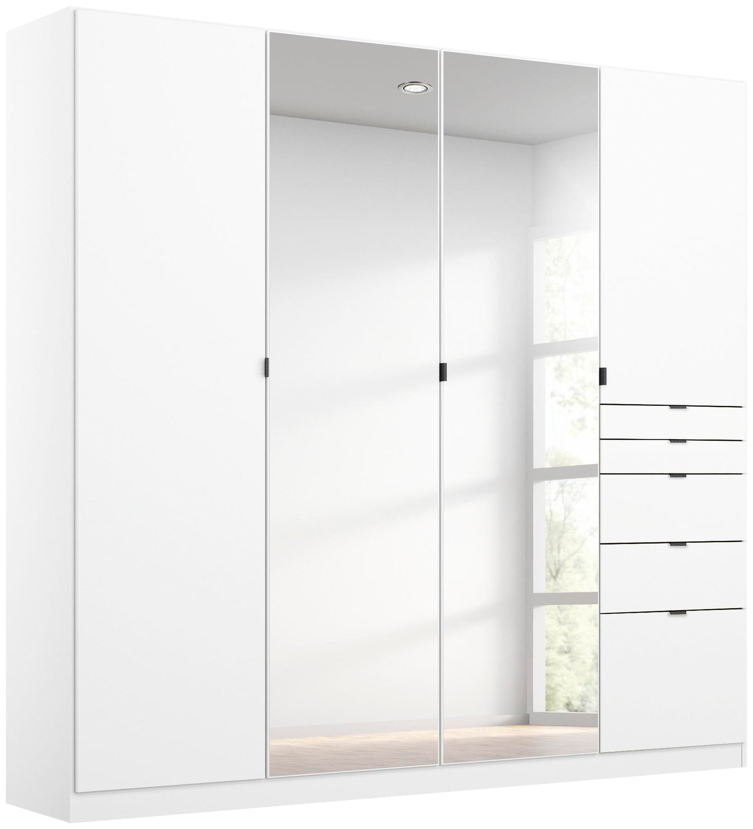 rauch "Kleiderschrank Schrank Garderobe Wäscheschrank Ankleide ONTARIO" Breiten 136/181 cm, mit 5 Schubladen in unterschiedlichen Größen MADE IN GERMANY