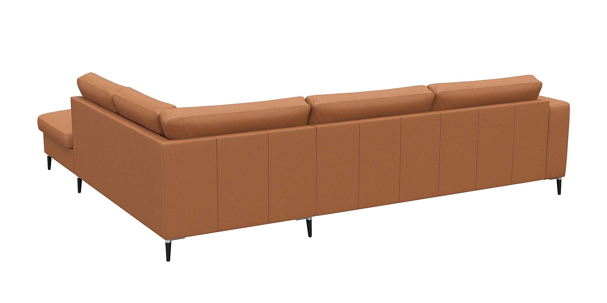 FLEXLUX Ecksofa »Fiore, super Sitzkomfort durch Kaltschaum im Sitz, L-Form«, breite Armlehnen, Füße Alu+schwarz