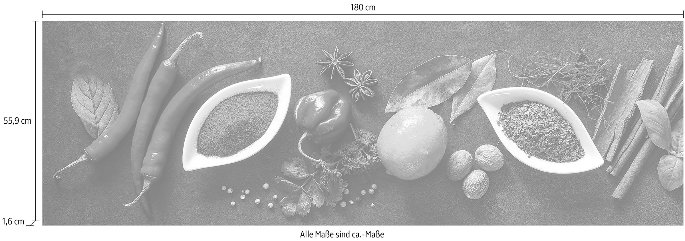 Express Küchen Küchenrückwand »Gewürze«, (1 tlg.)