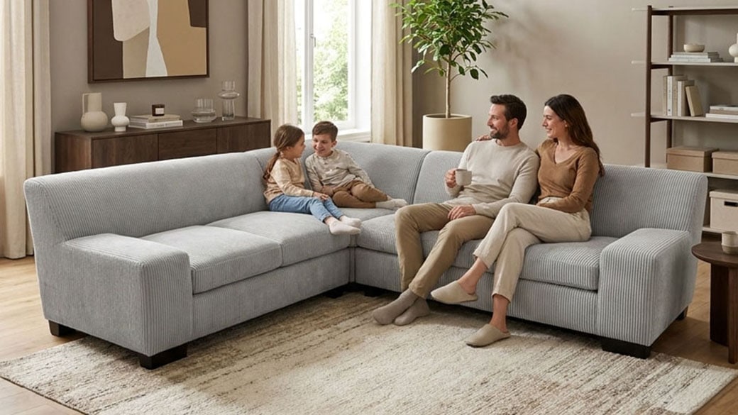 OTTO home 1100000002199 "Faxxe 249 x 214 cm, auch mit Schlaffunktion" aus haustierfreundlichem Pet Friendly Cord, L-Form