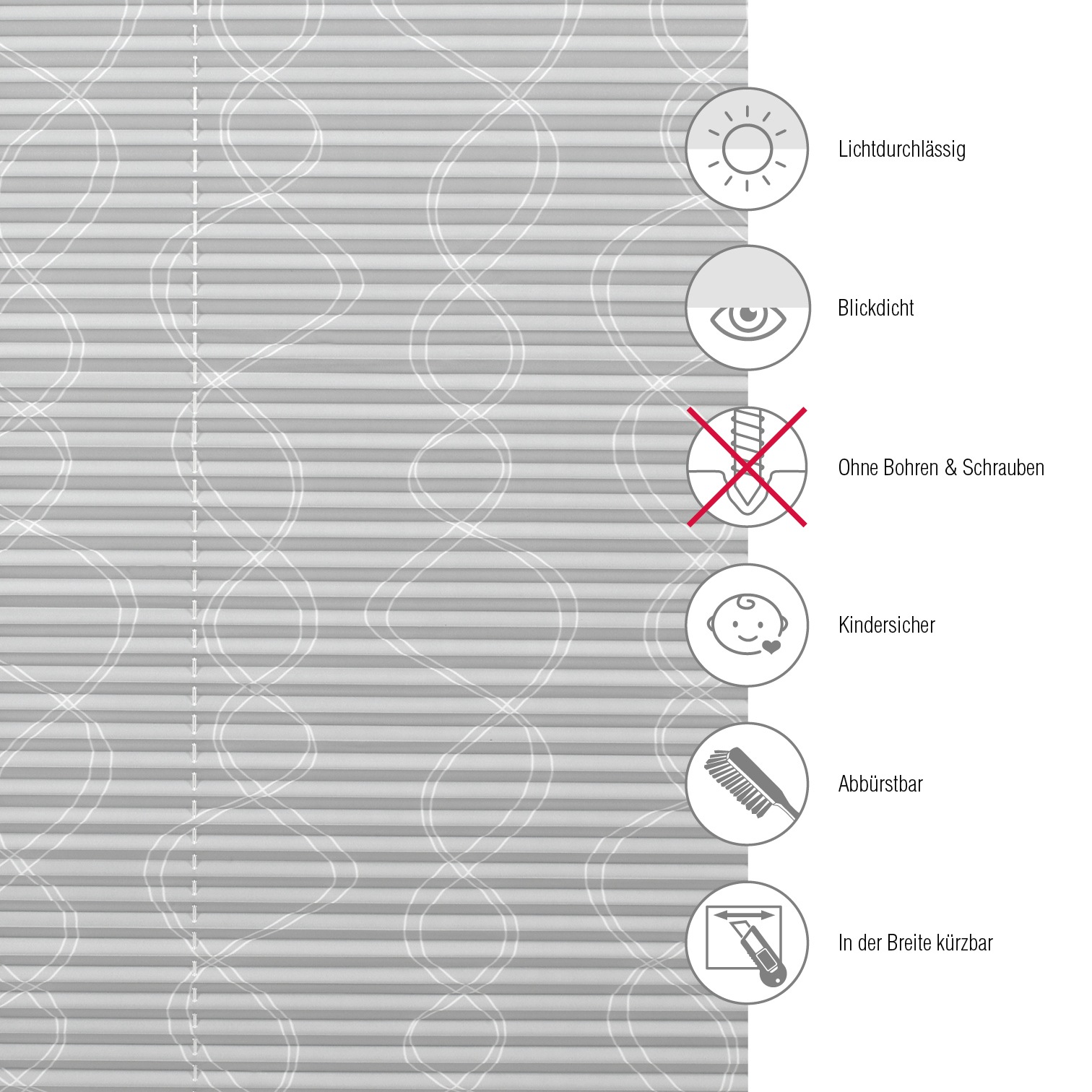 GARDINIA Plissee »EASYFIX Entry mit 2 Bedienschienen« Lichtschutz ohne Bohren verspannt in der Breite kürzbar