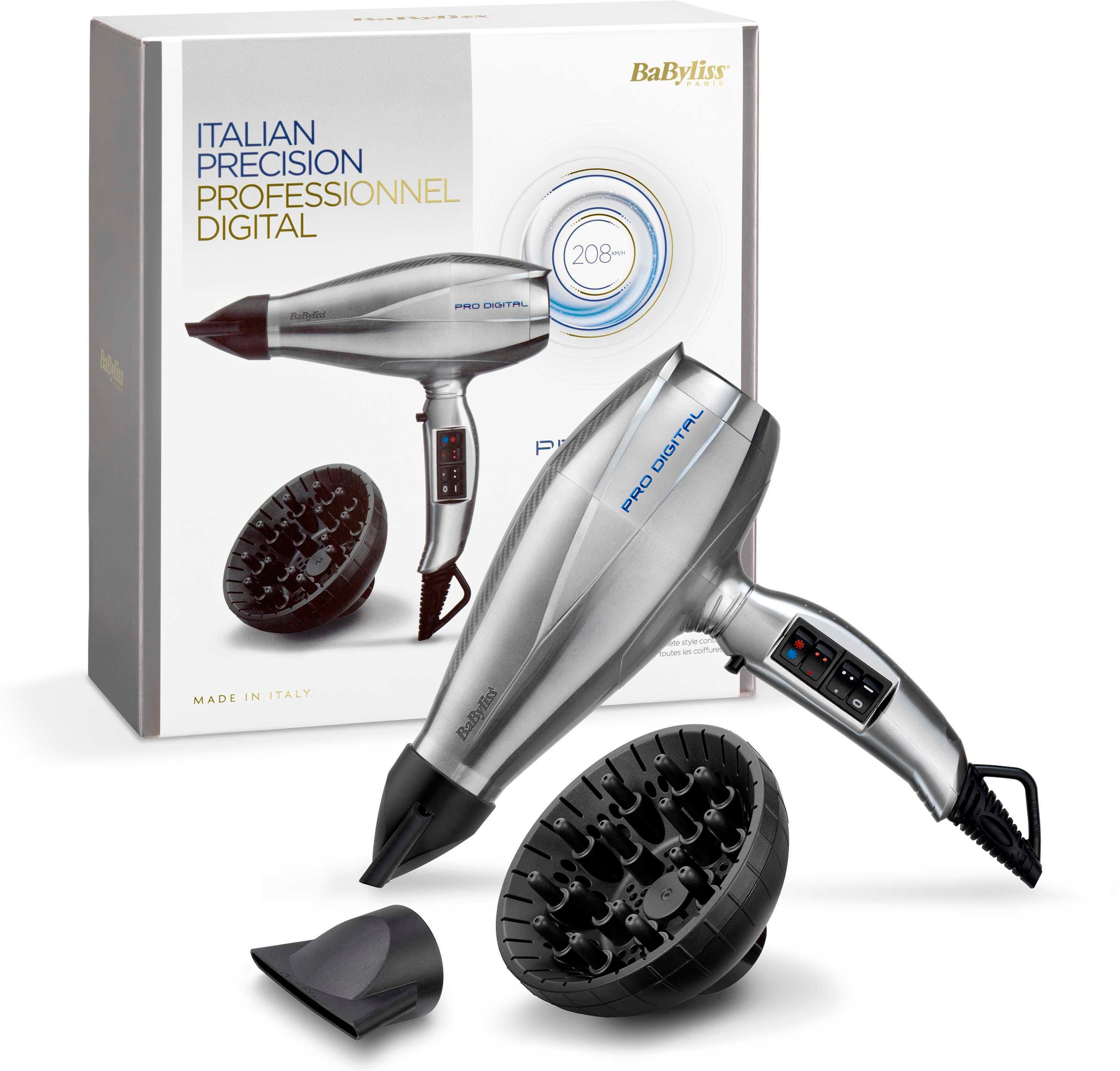 W, im Pro 3 2200 Sale »6000E BAUR Haartrockner mit BaByliss Digital«, digitalem Aufsätze, Motor |