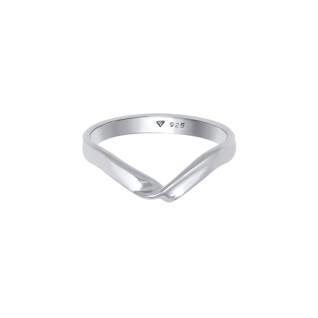 Elli Fingerring »Gedreht Bandring Trend Basic 925er Silber«