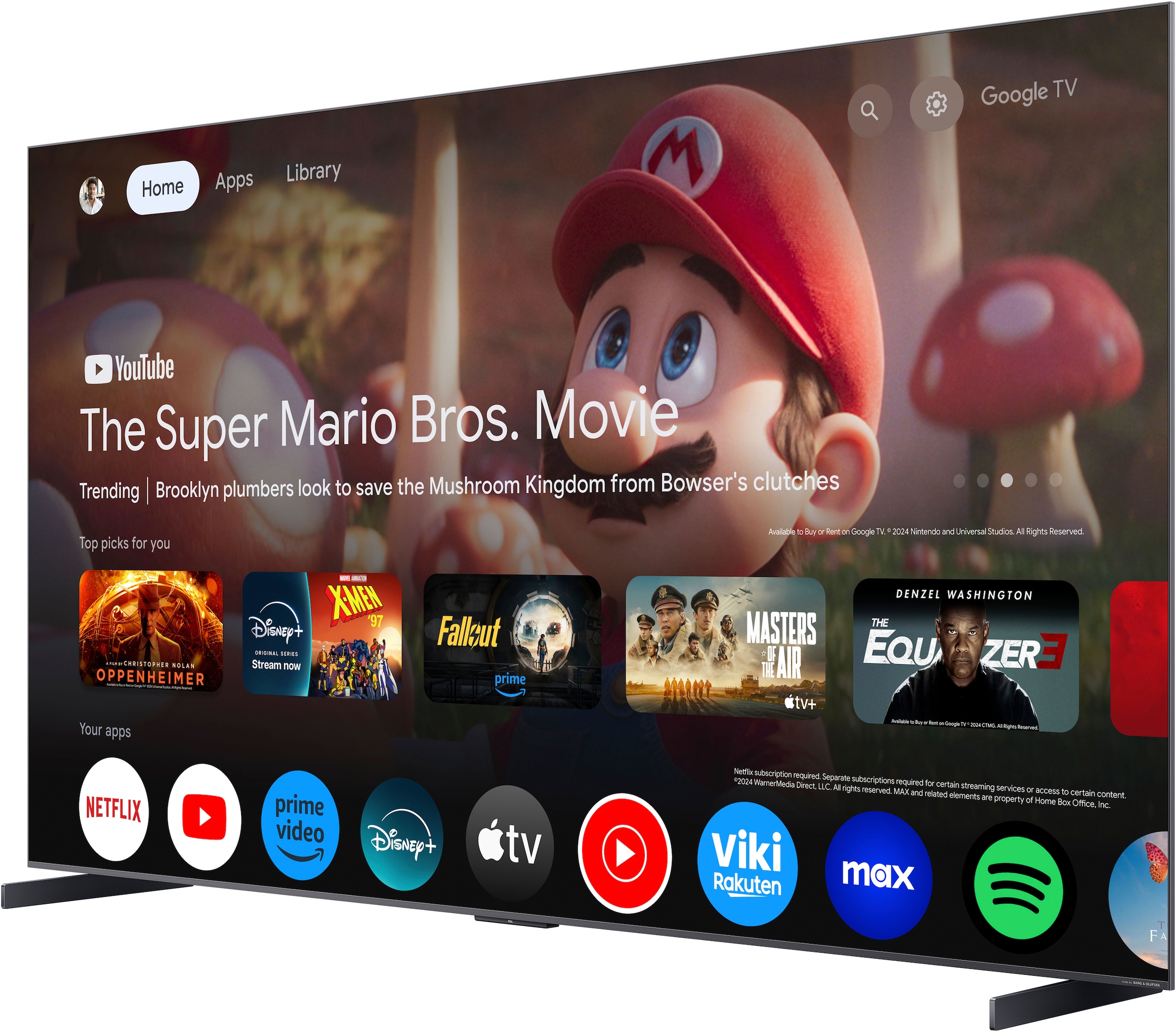 TCL QLED Mini LED-Fernseher »98Q8CX7«, 4K Ultra HD, Google TV-Smart-TV, Audio von Bang & Olufsen, Smart TV, Apple TV, 144Hz, 4K HDR, Multi-HDR