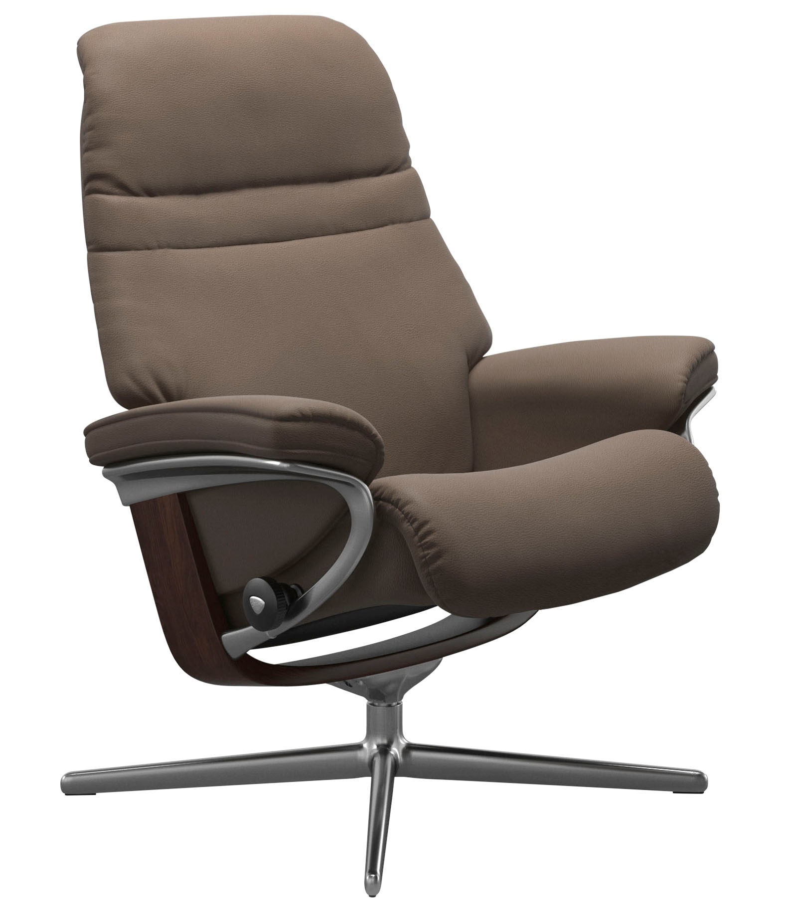 Relaxsessel STRESSLESS "Sunrise", braun (mole batick), B:79cm H:103cm T:73cm, Leder BATICK: BATICK ist ein leicht korrigiertes, durchgefärbtes und genarbtes Möbelleder, bei dem die meisten Unebenheiten und Spuren in der Regel entfernt wurden., Sessel, Rel 2