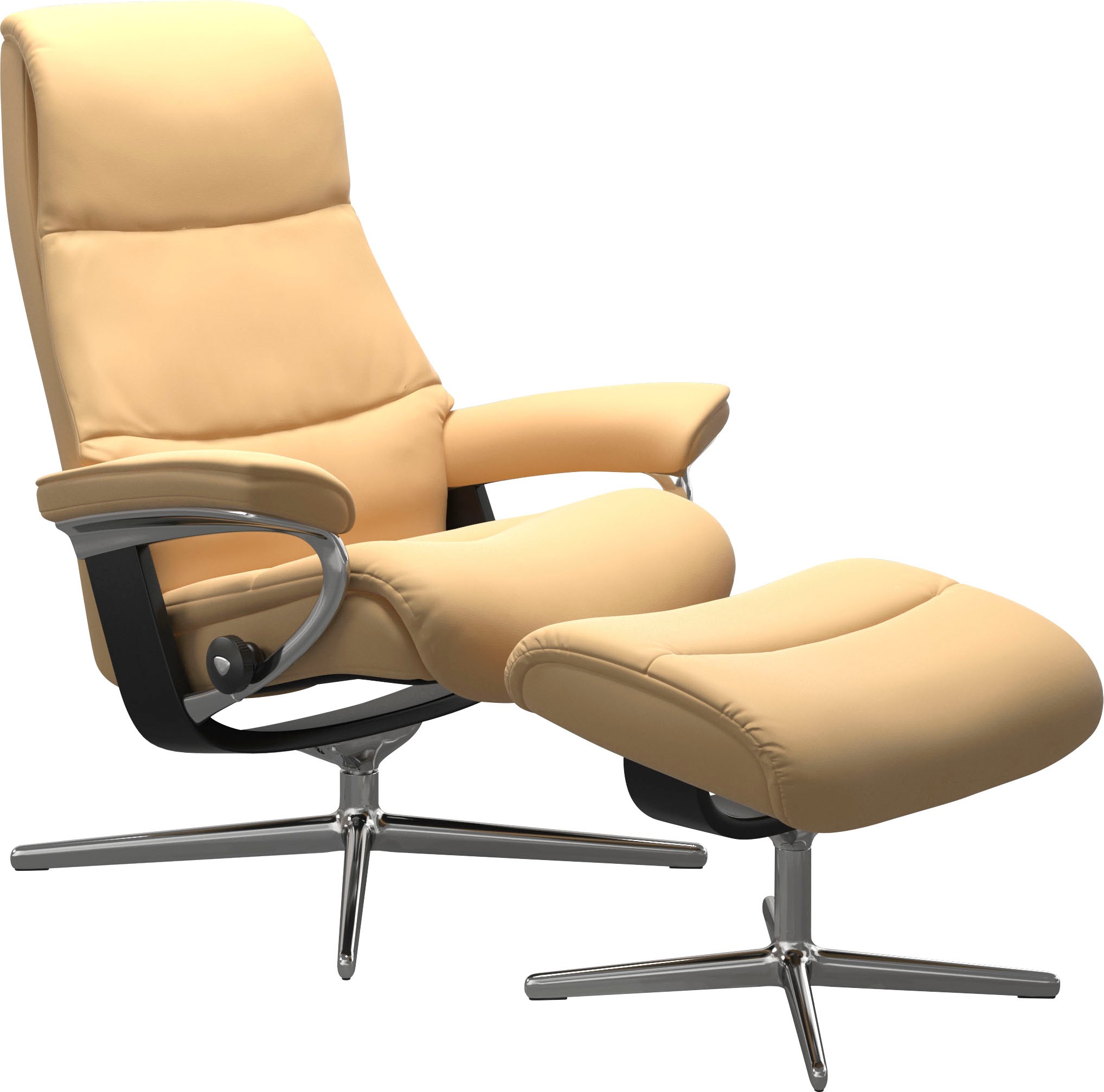Stressless Relaxsessel "View" mit Cross Base, Größe S, M & L, Holzakzent Schwarz