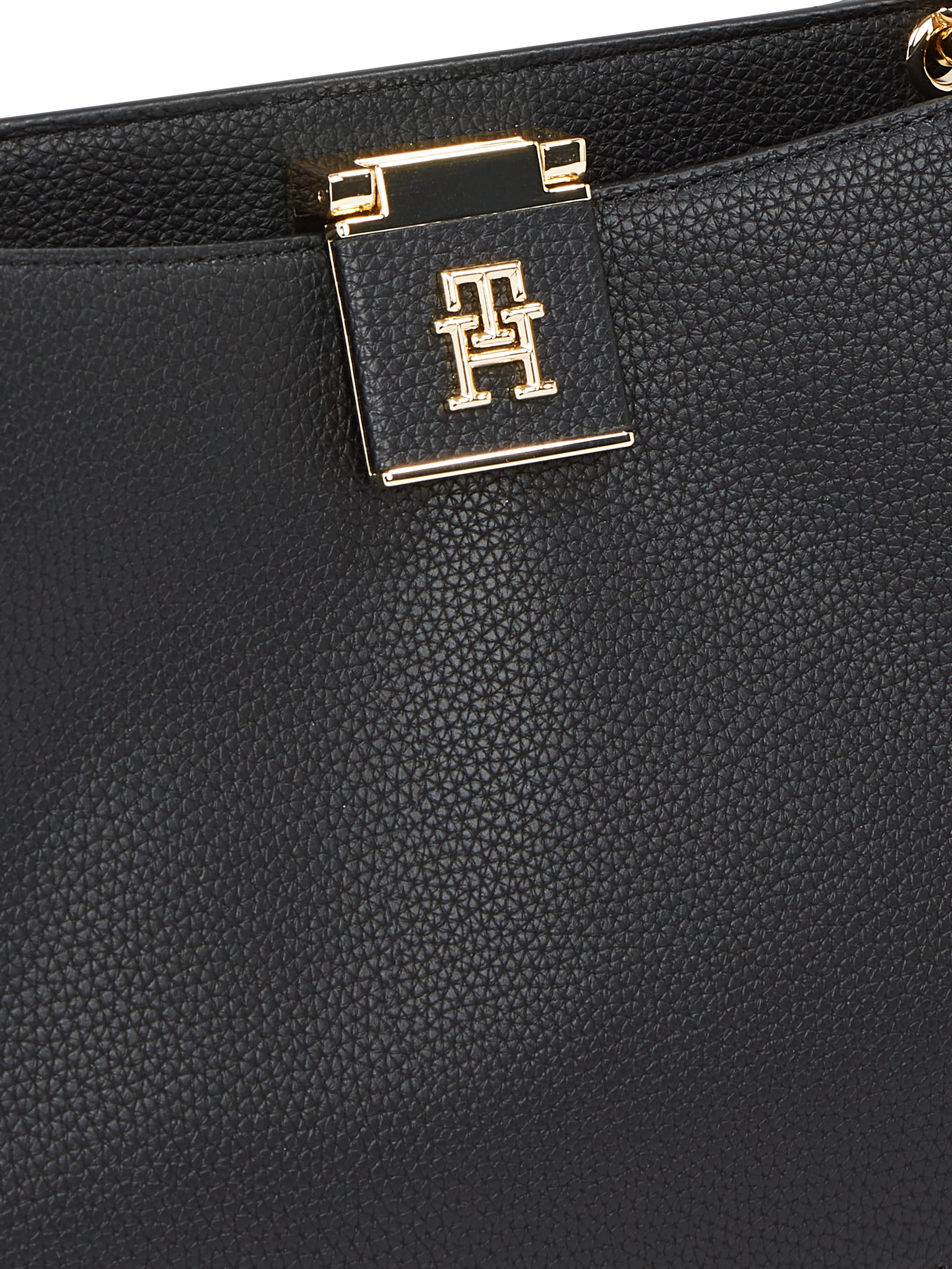 Tommy Hilfiger Tragetasche »TH HER MINI TOTE«, Damen Henkeltasche, Umhängetasche mit goldfarbener Zierkette