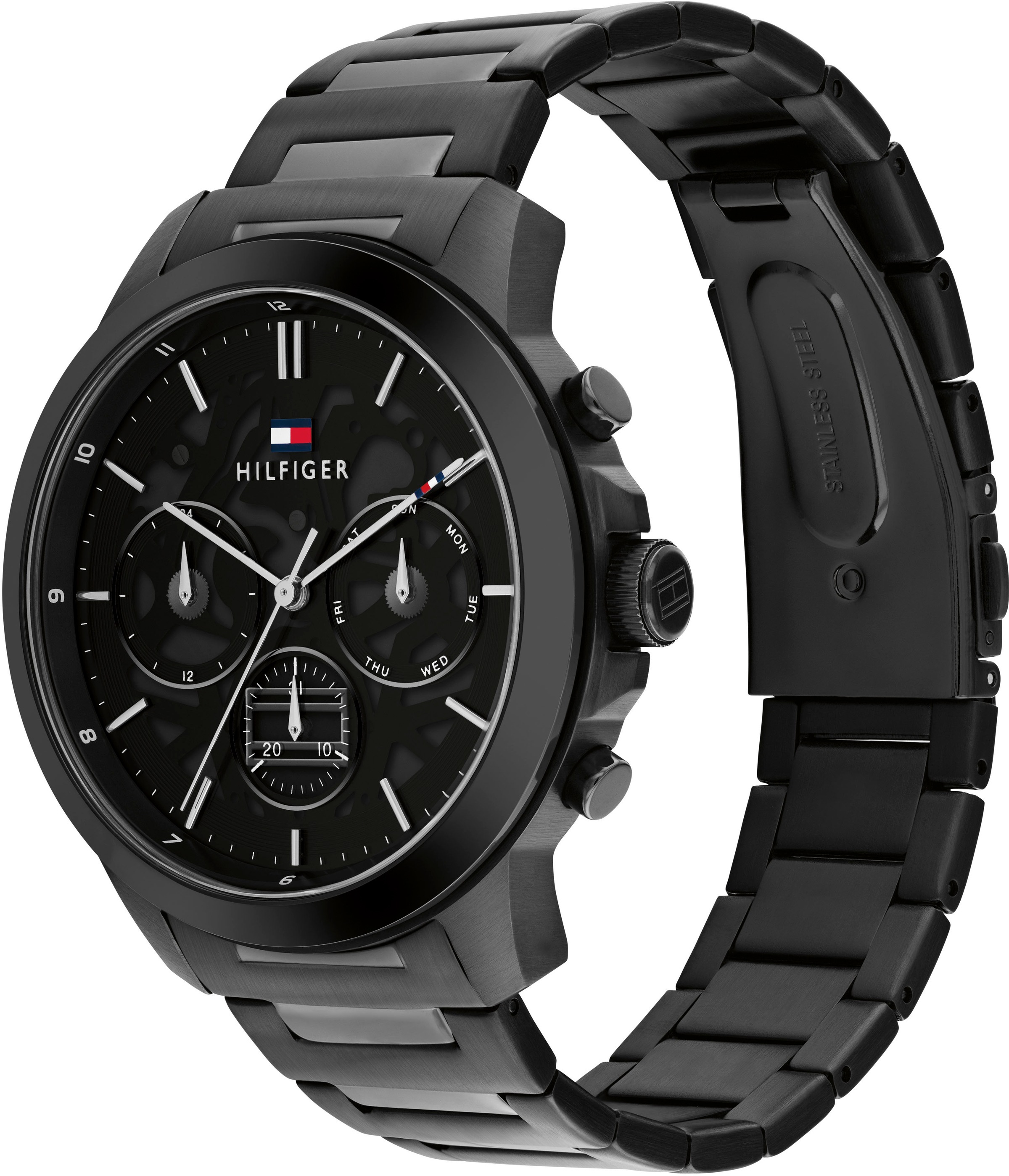Tommy Hilfiger Multifunktionsuhr »HENRY«, Quarzuhr, Armbanduhr, Herrenuhr, Edelstahlarmband, analog