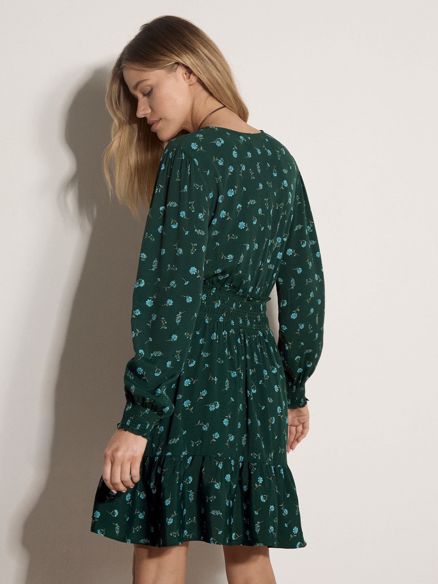 Apricot Minikleid »Kurzes Vintagekleid aus Crêpe« mit Blumenmuster