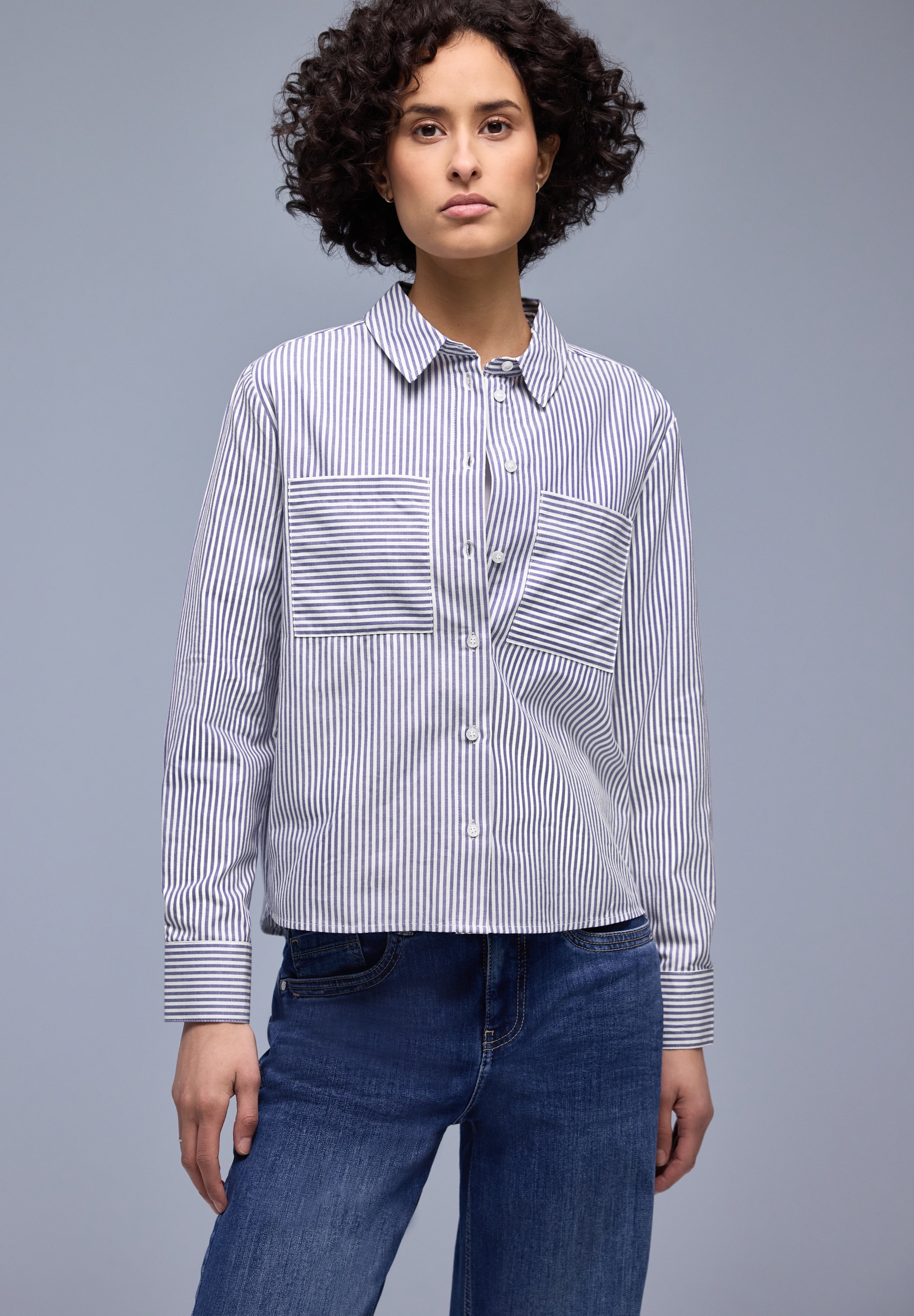 STREET ONE Hemdbluse mit Brust Taschen günstig online kaufen