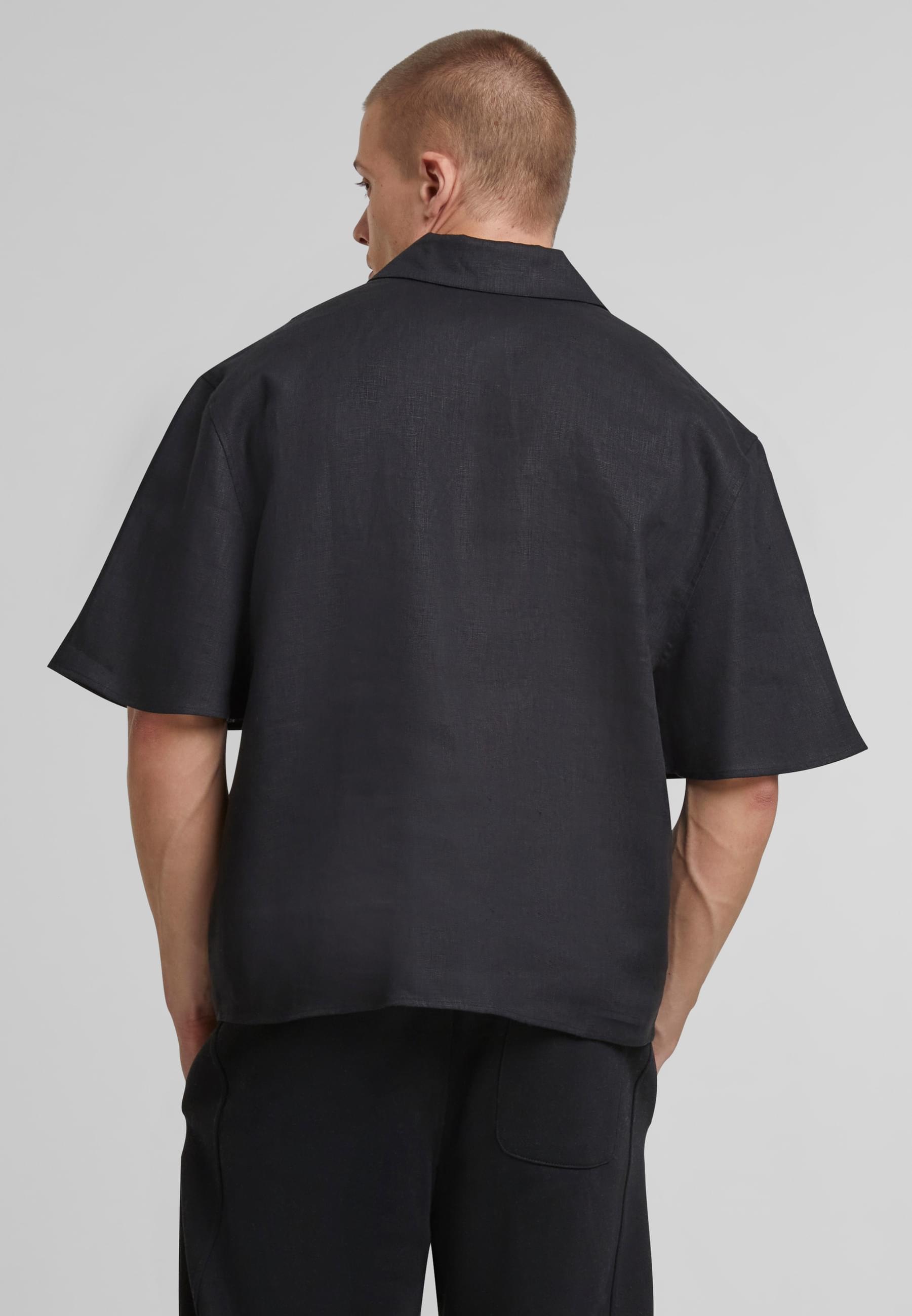 PEQUS Langarmhemd »PEQUS PEQUS Chest Logo Linen Shirt«, (1 tlg.)