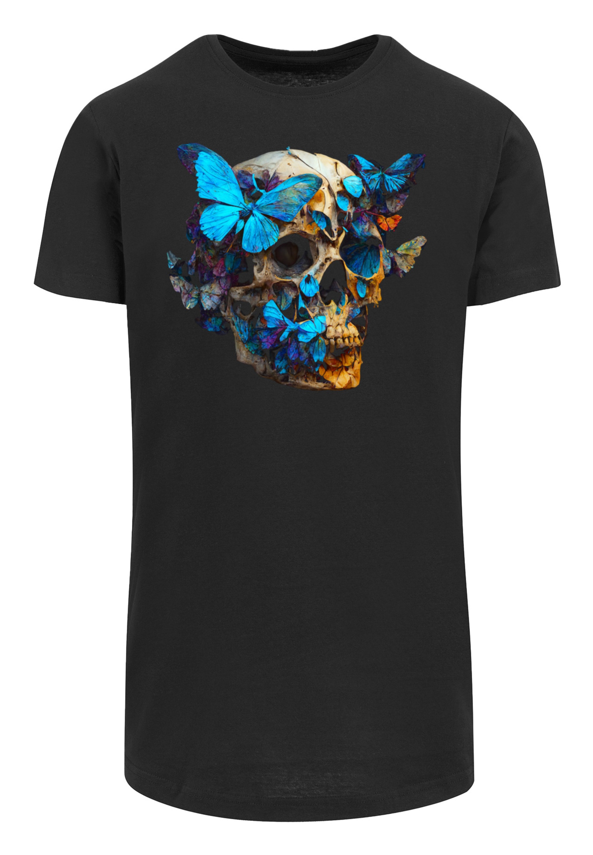 F4NT4STIC T-Shirt »Schmetterling Skull LONG TEE«, Print