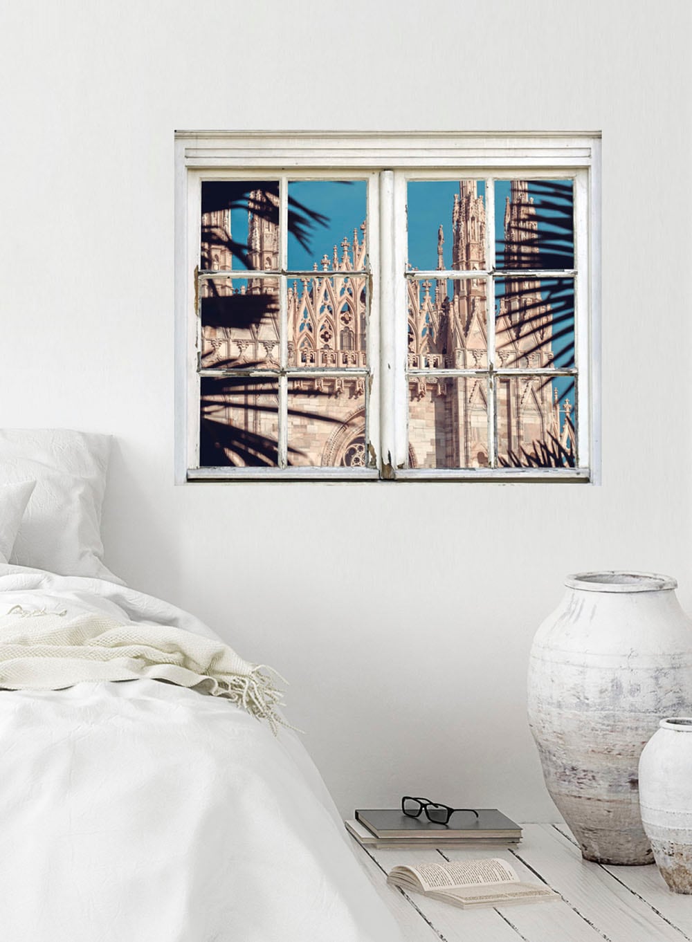 queence Wandsticker »Kathedrale«, Wandsticker, Wandbild, selbstklebend, 3D, Fenster