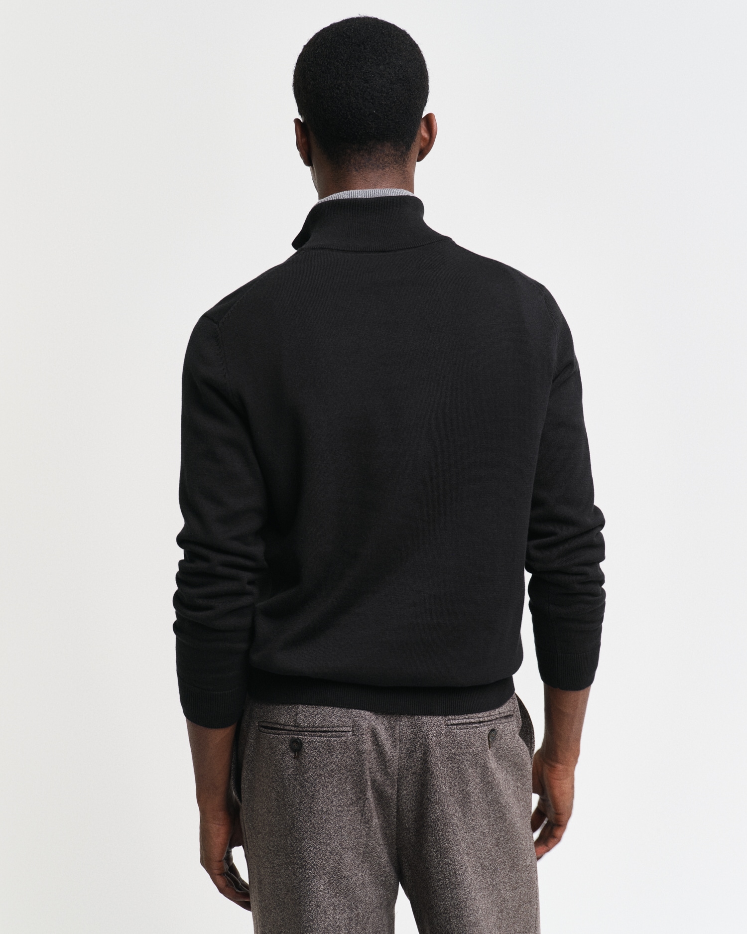 Gant Troyer »CLASSIC COTTON HALF ZIP«, mit gerippten Details