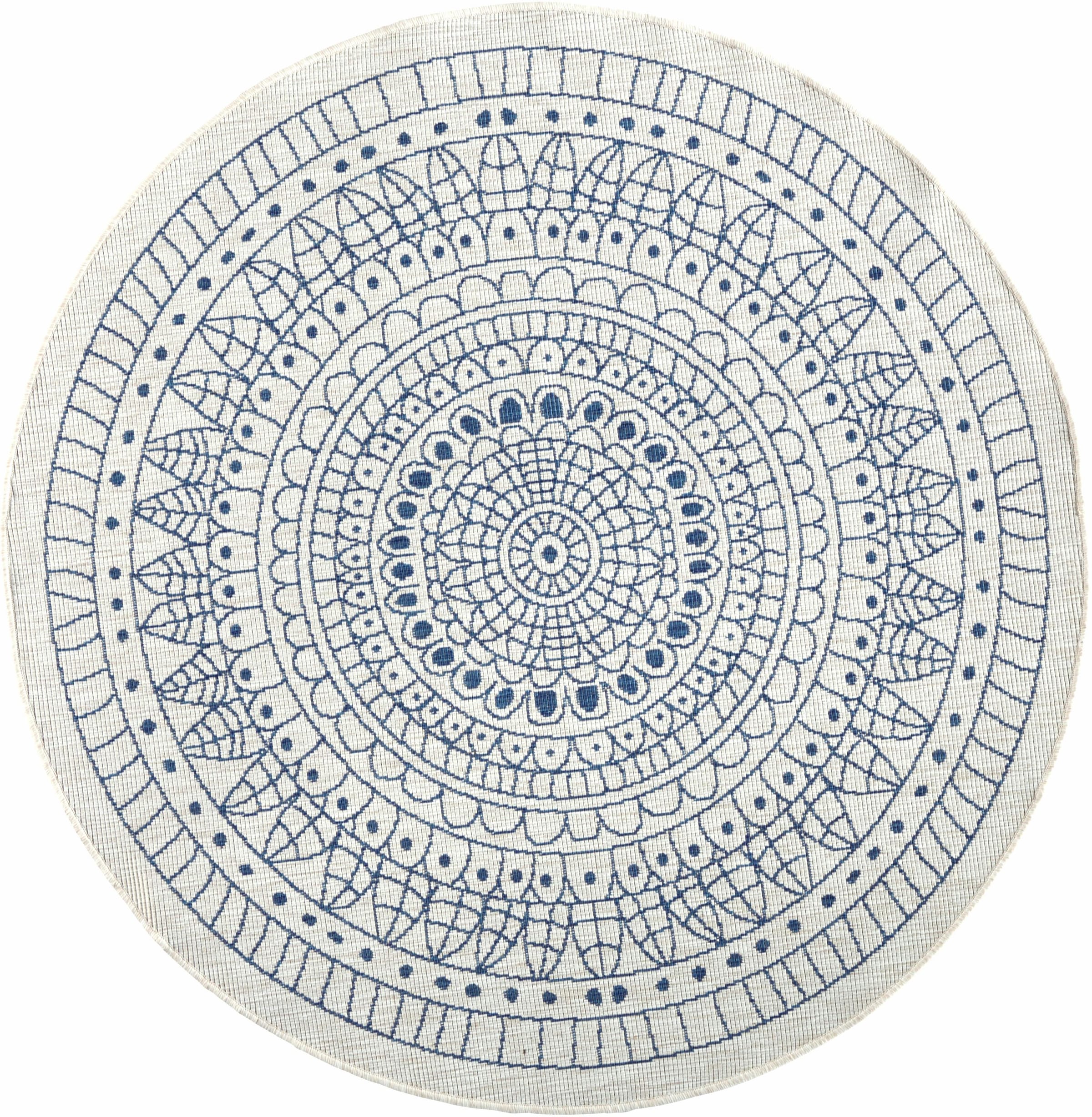 NORTHRUGS Teppich »Porto Wendeteppich«, rund, 5 mm Höhe, In-& Outdoor, Wetterfest, Balkon, Garten, Wohnzimmer, Wasserfest