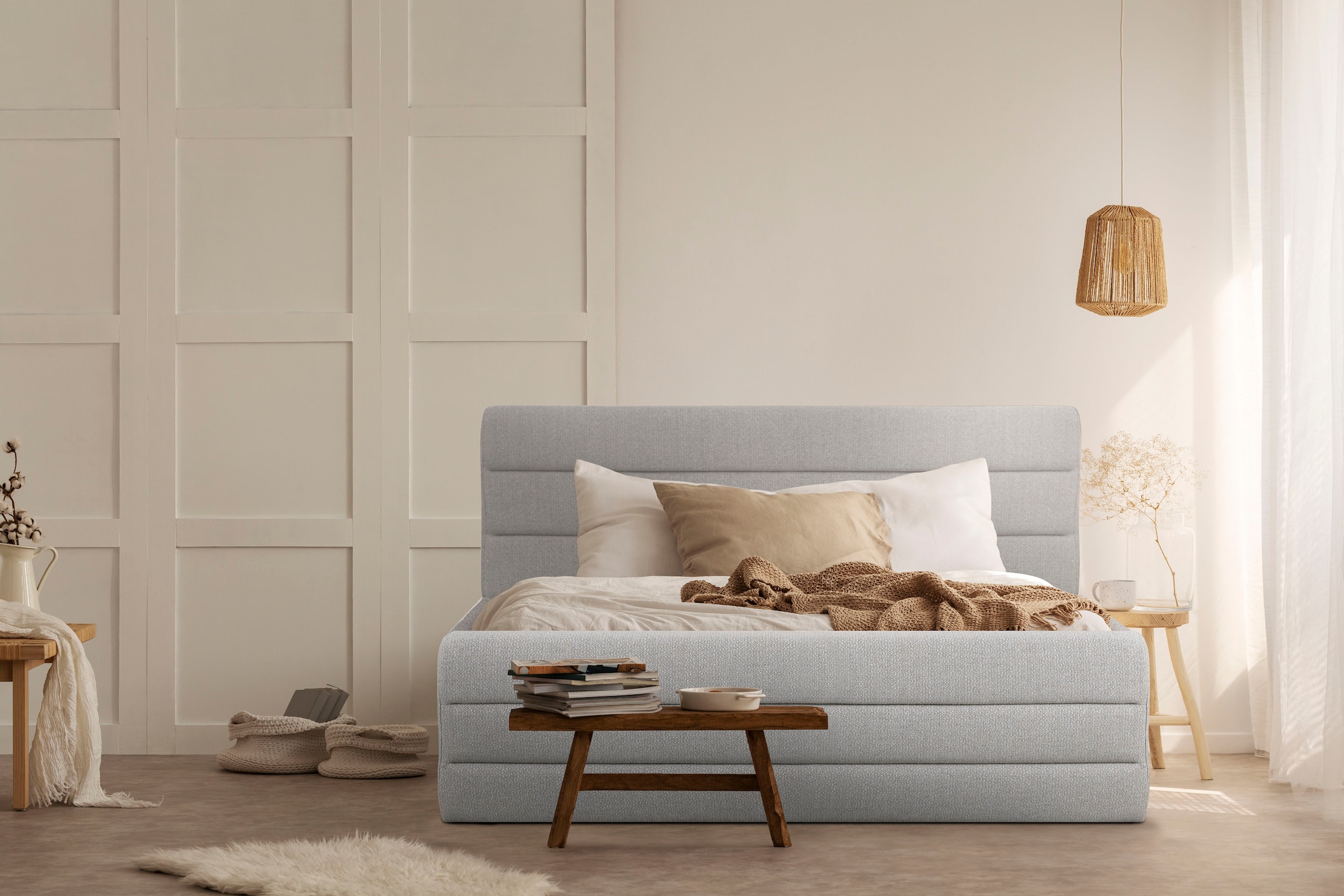 Home affaire Polsterbett "Merrit" Quernaht im Kopf- und Fußteil, in 5 Breit günstig online kaufen