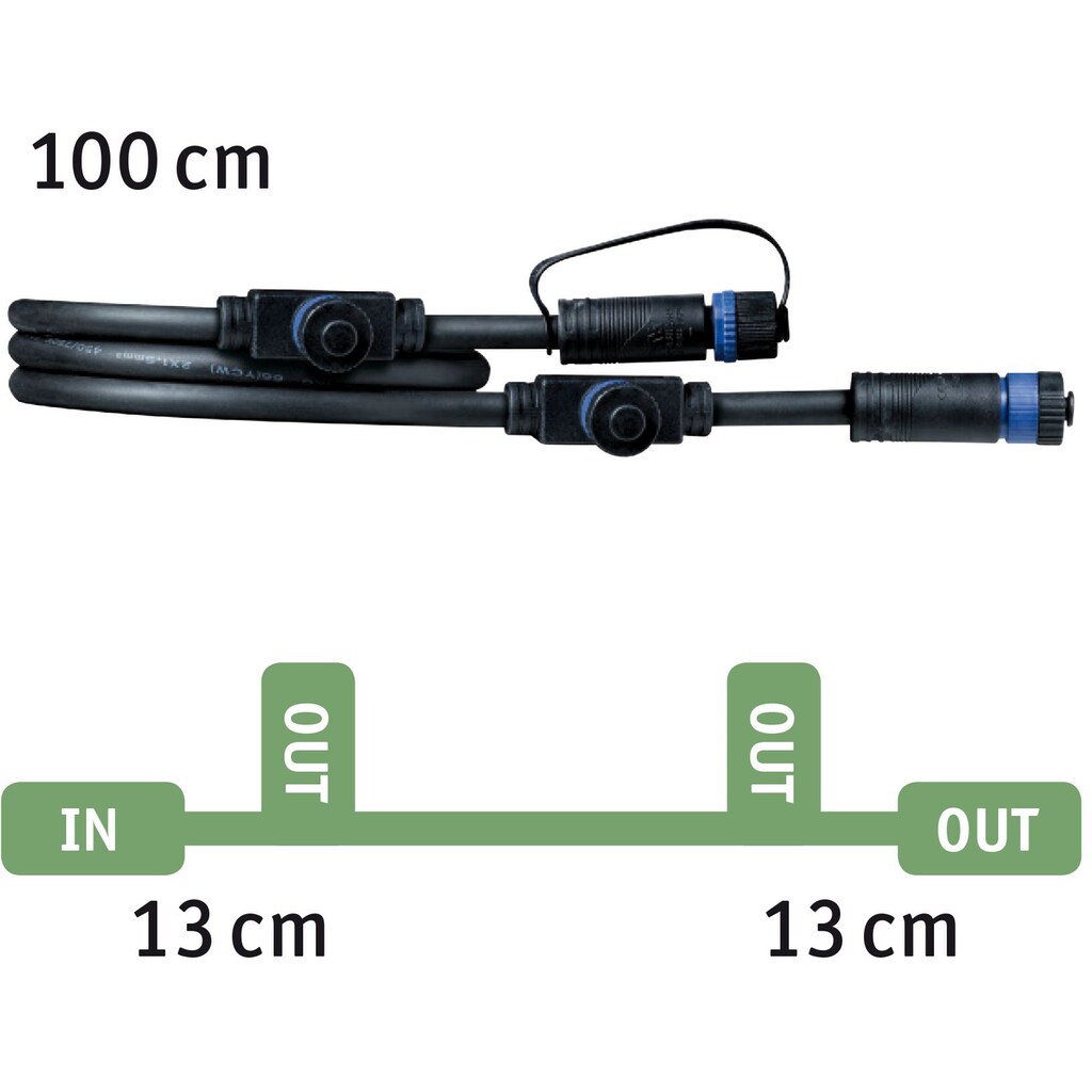 Paulmann Lampen-Verbindungskabel »Outdoor Plug&Shine 1m IP68«, 100 cm