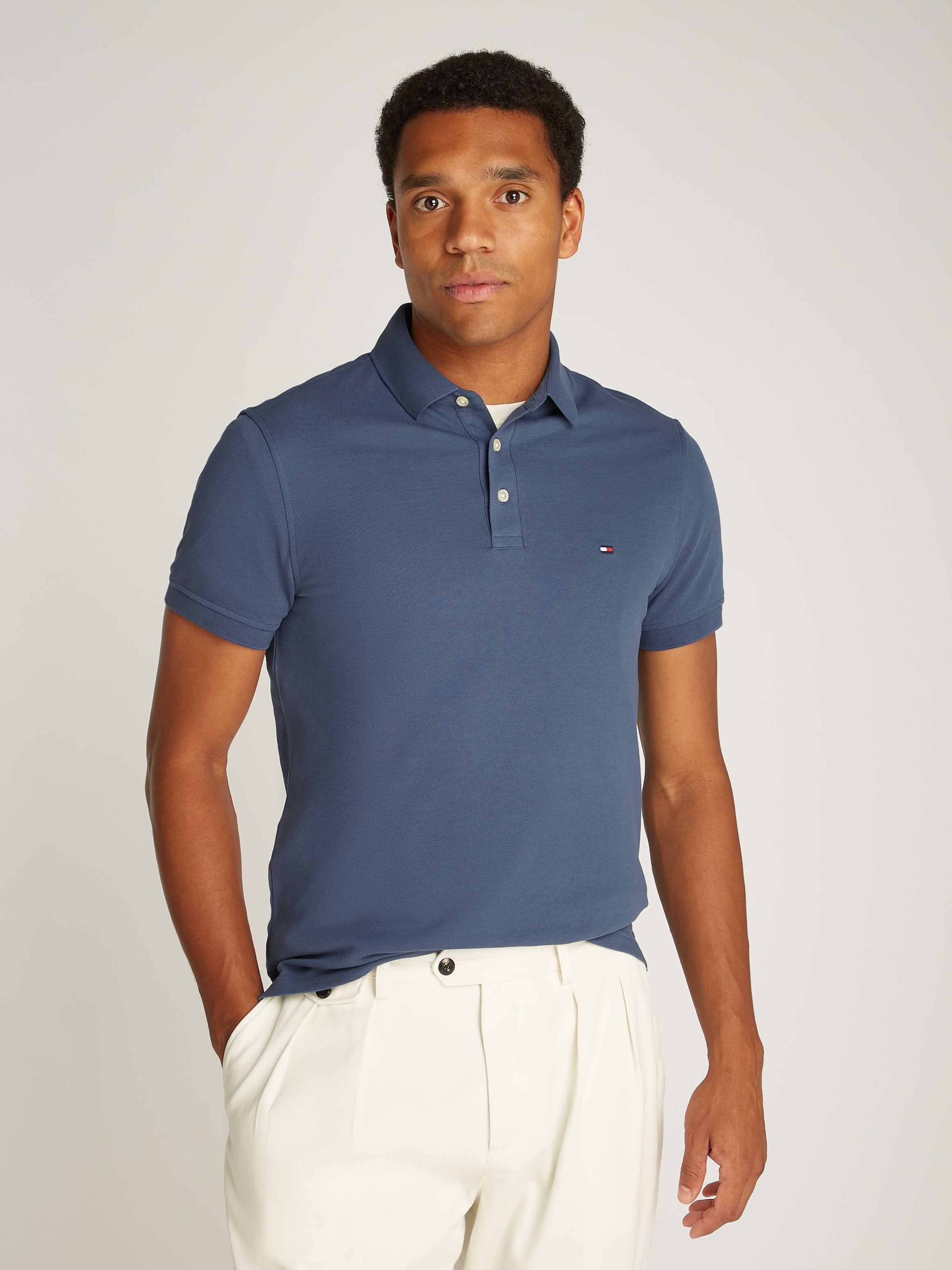 Tommy Hilfiger Poloshirt "1985 SLIM POLO mit Piqué-Struktur und Stickerei", günstig online kaufen