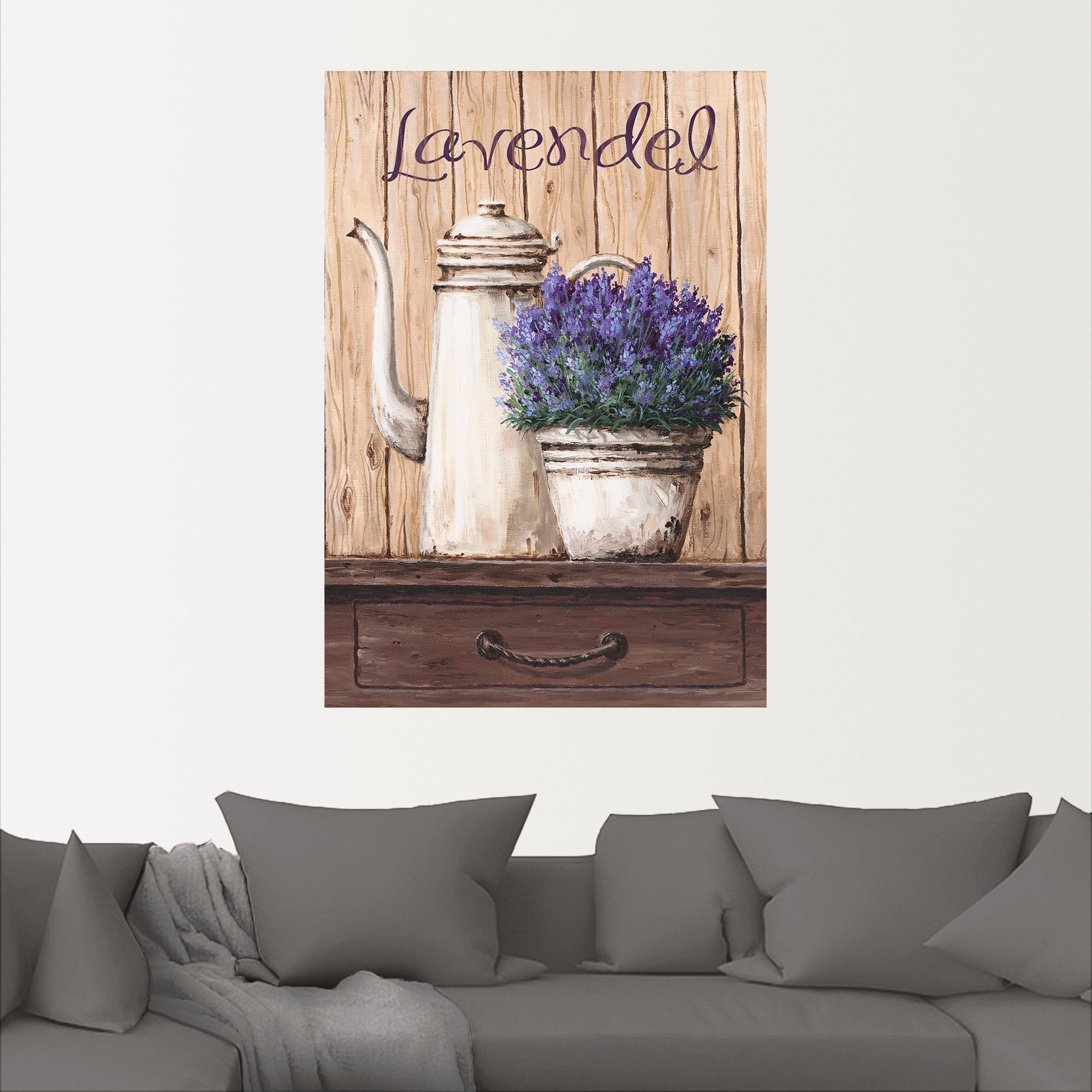 Artland Wandbild »Lavendel«, Vasen & Töpfe, (1 St.), als Leinwandbild, Wandaufkleber in verschied. Größen