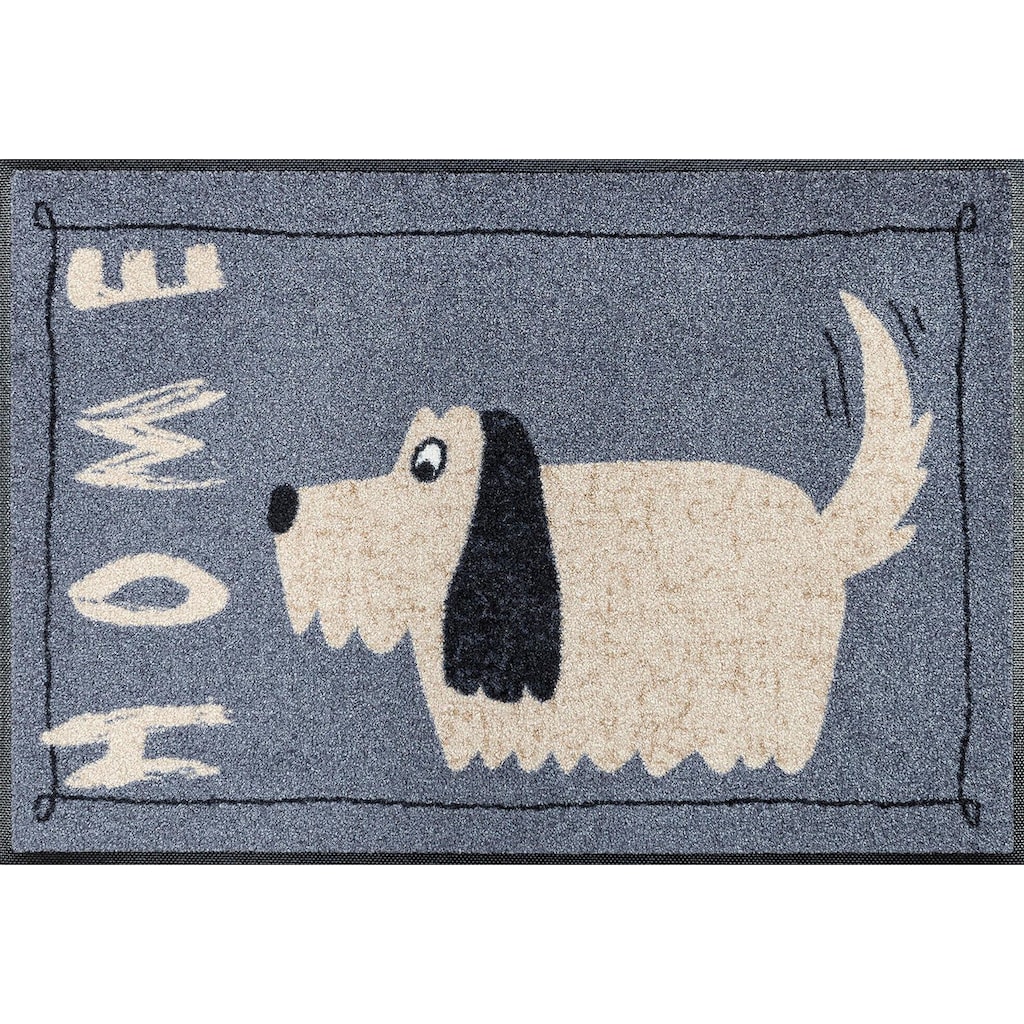 wash+dry by Kleen-Tex Fußmatte »Doggy Home«, rechteckig, Schmutzfangmatte, Motiv Hund, mit Spruch, rutschhemmend