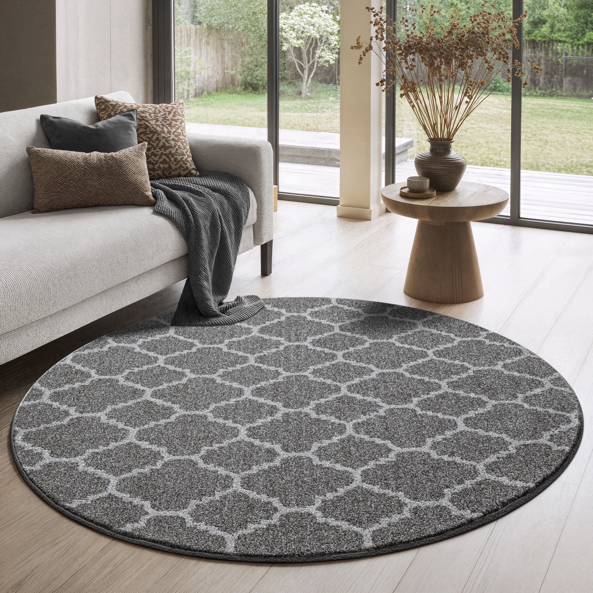 Sanat Teppich »Boho 8202« rund 10 mm Höhe Kurzflor, robust, Boho, Scandic, für Fussbodenheizung geeignet