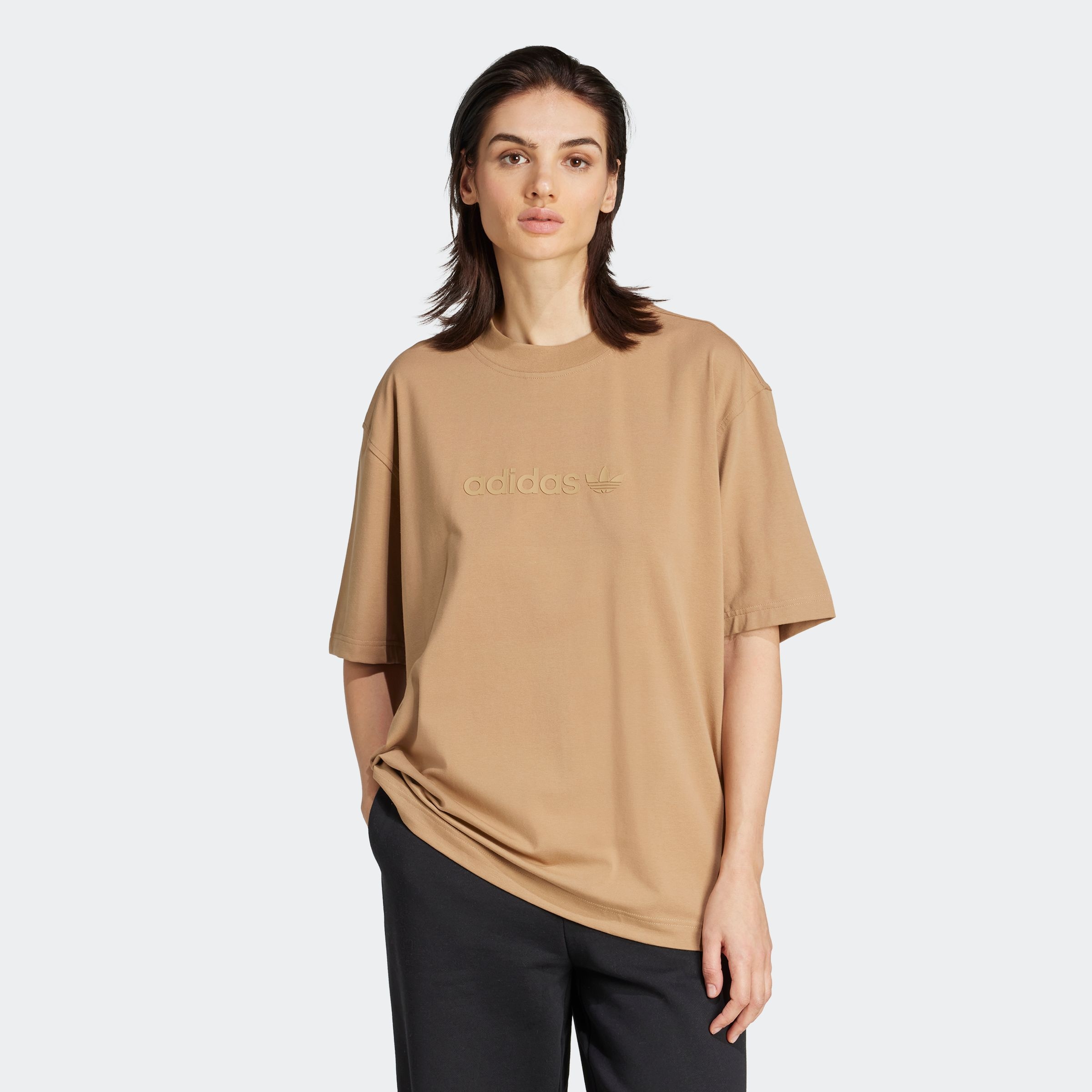 adidas Originals T-Shirt "ESS LIN TEE OS" Oversize-Passform, Halbarm, mit R günstig online kaufen
