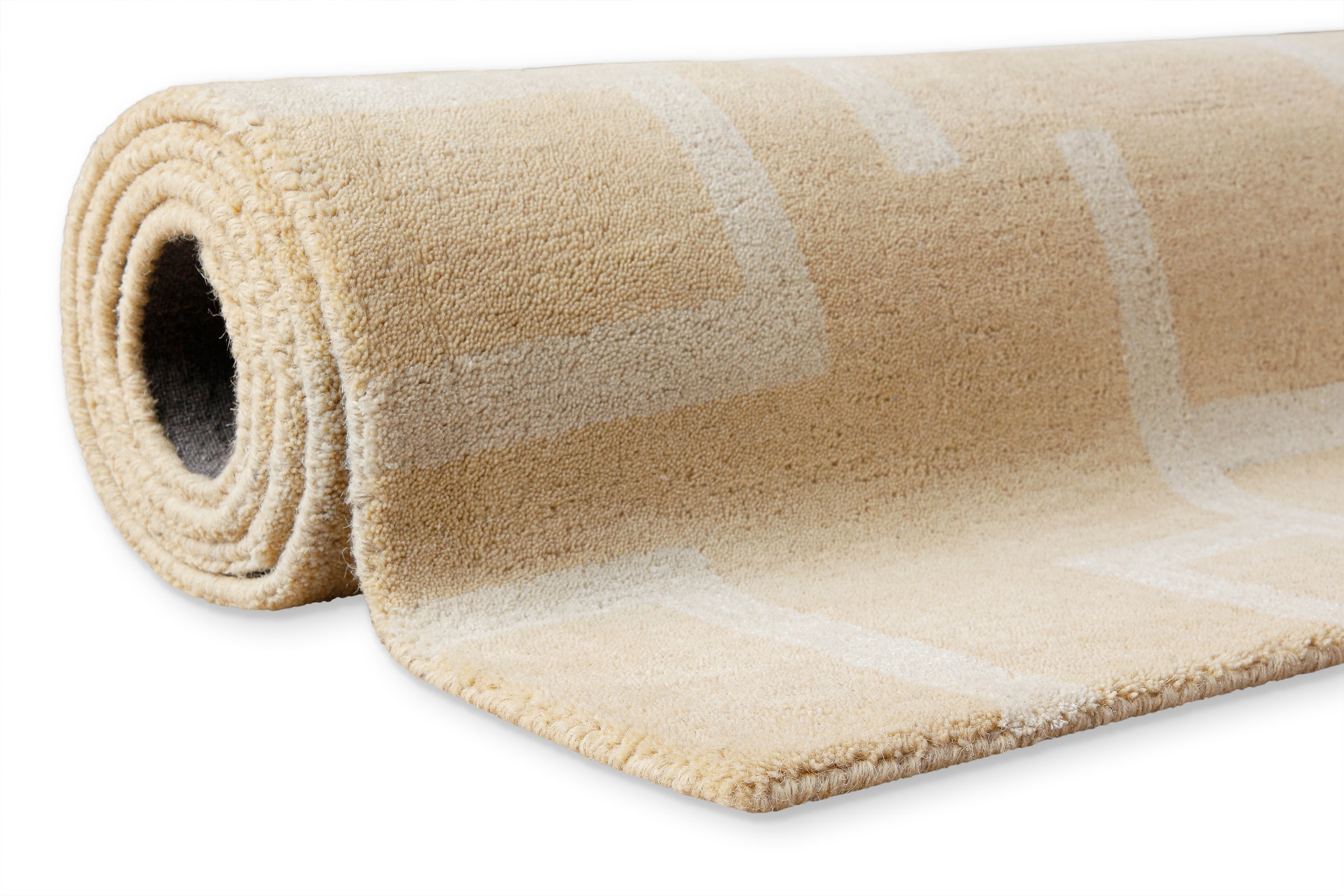 Wecon home Teppich »Beatrice« rechteckig 13 mm Höhe Kurzflorteppich, Schurwolle, Konturenschnitt, handgetuftet, Wohnzimmer