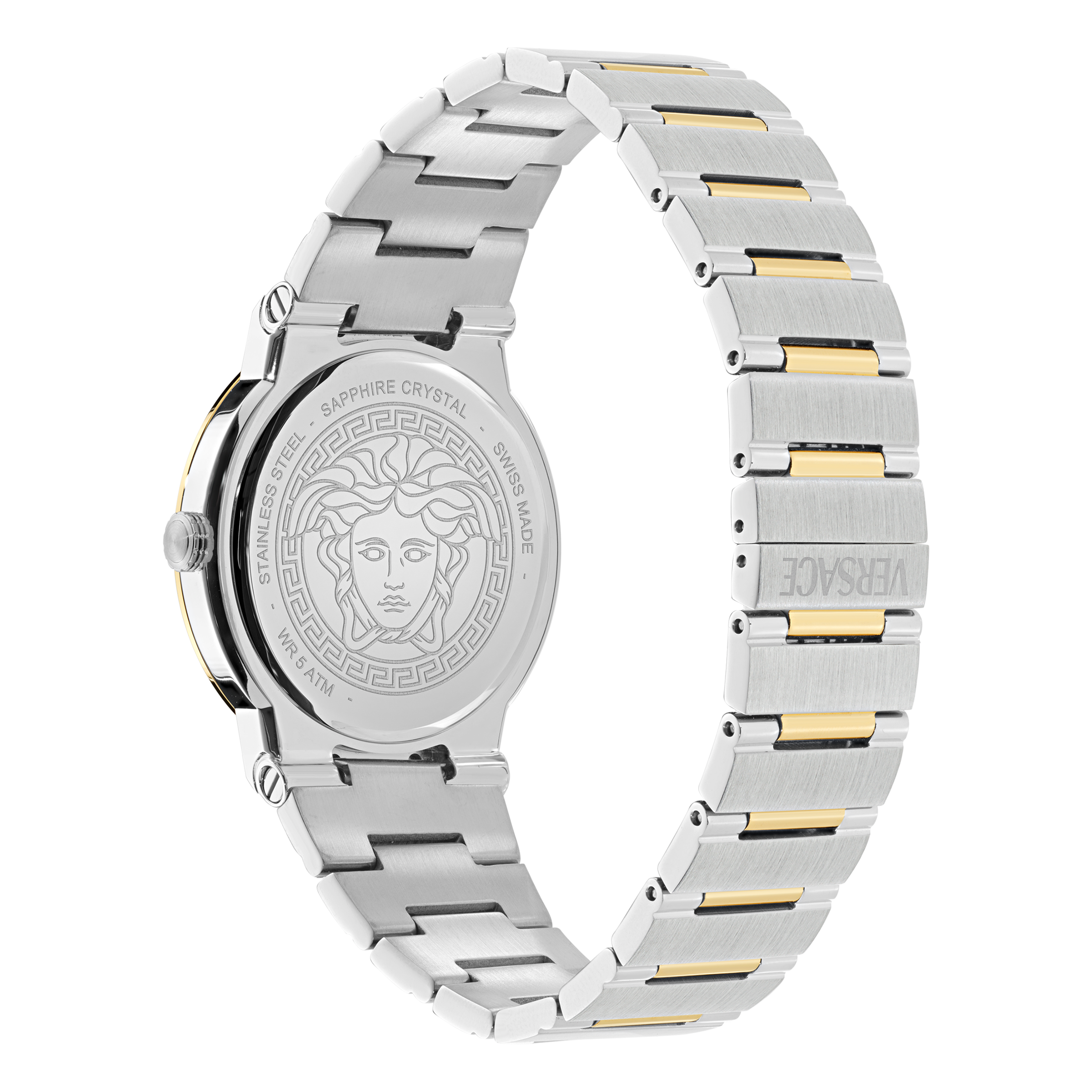 Versace Quarzuhr »GRECA LOGO AEREO« Armbanduhr, Damenuhr, Herrenuhr, Swiss Made, Edelstahlarmband, analog