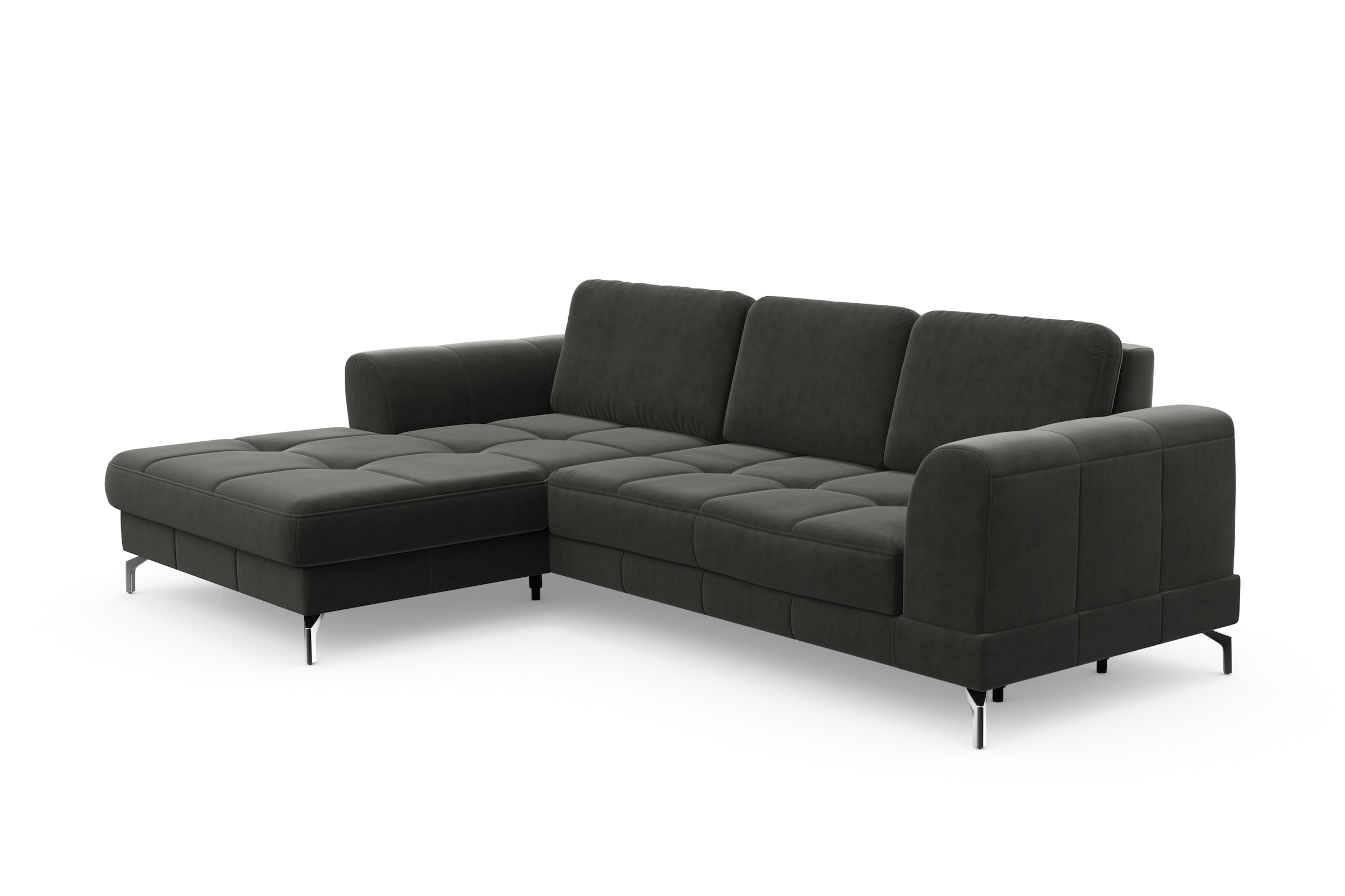 sit&more Ecksofa »Bendigo L-Form«, inklusive Sitztiefenverstellung, Bodenfreiheit 12 cm, in 2 Fußfarben