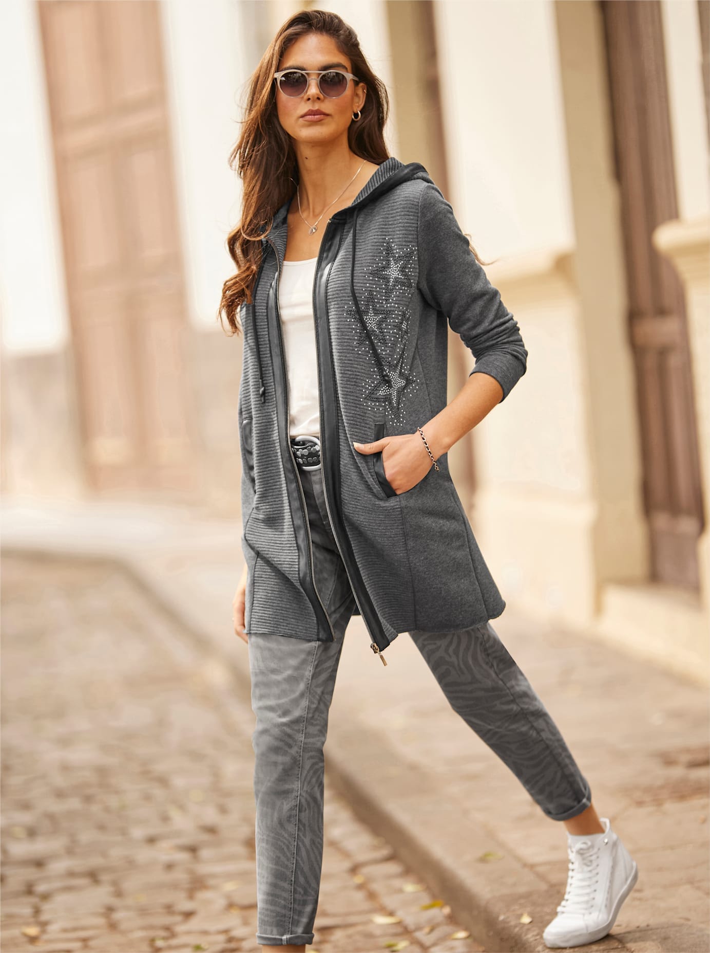 heine Shirtjacke "Sweatshirtjacke" 1 Stk. tlg. günstig online kaufen