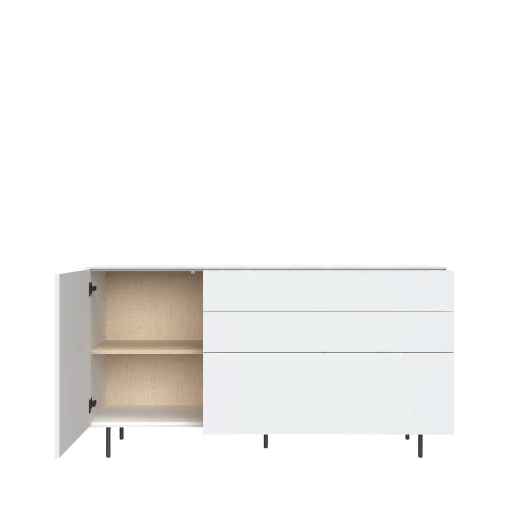 LeGer Home by Lena Gercke Sideboard »Essentials, Kommode, Anrichte, Kombikommode, Schrank mit Metallfüßen« Breite: 166 cm, UV lackiert, Push-to-open-Funktion