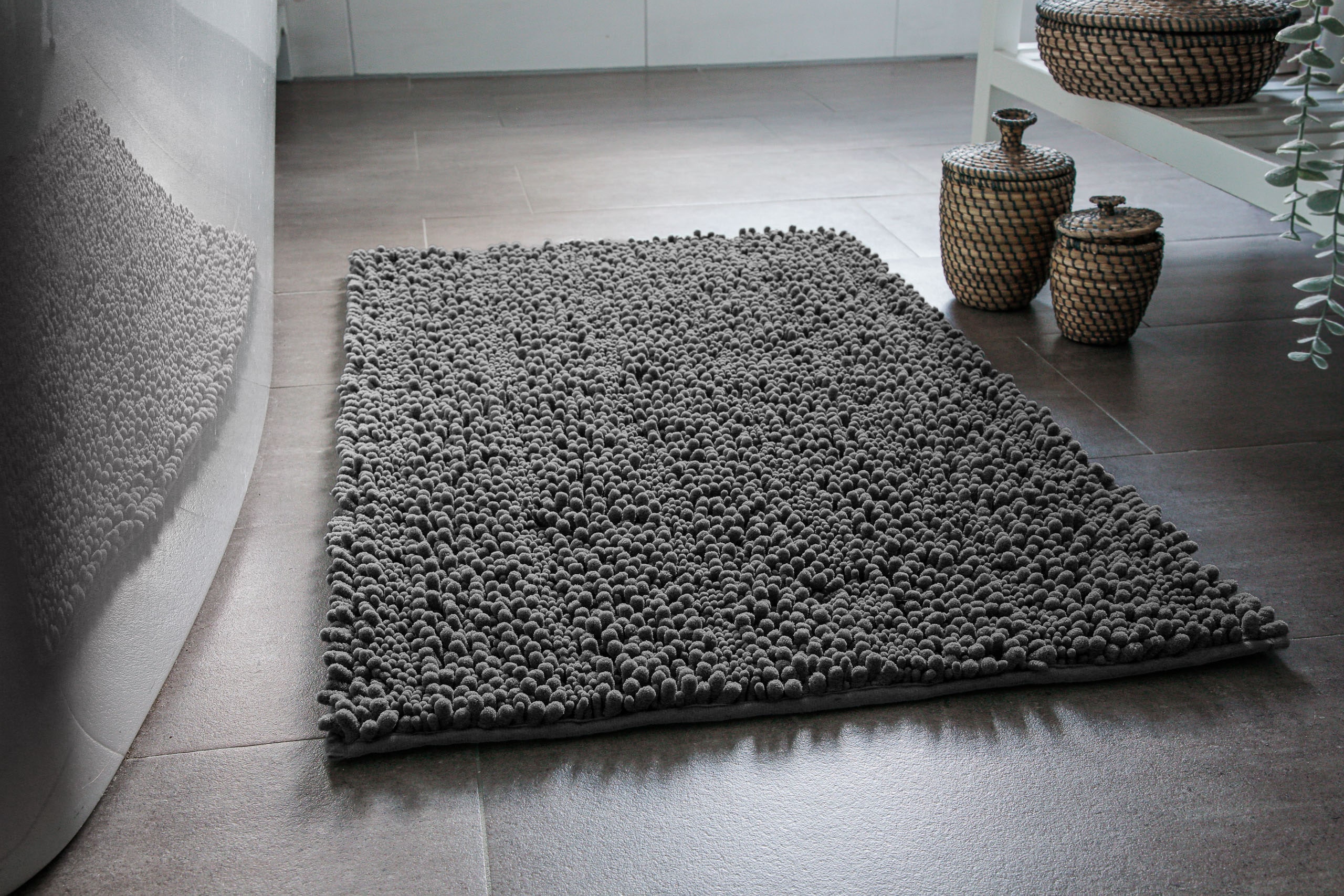 Wecon home Basics Badematte "Benno" Höhe 22 mm waschbar, rutschfest, sehr weich, strapazierfähig, Chenille, robust