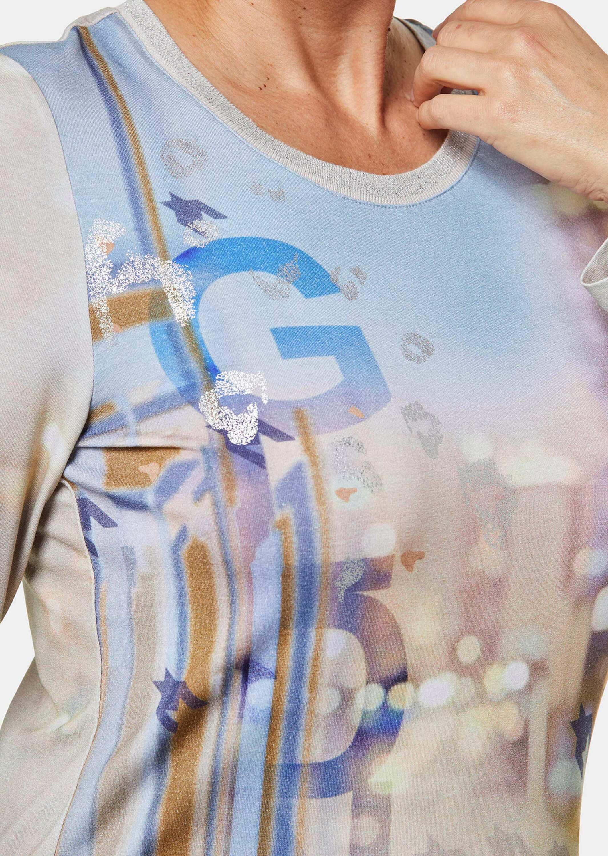 GOLDNER Longpullover »Druckshirt Langarm-Shirt mit Allover-Musterung«
