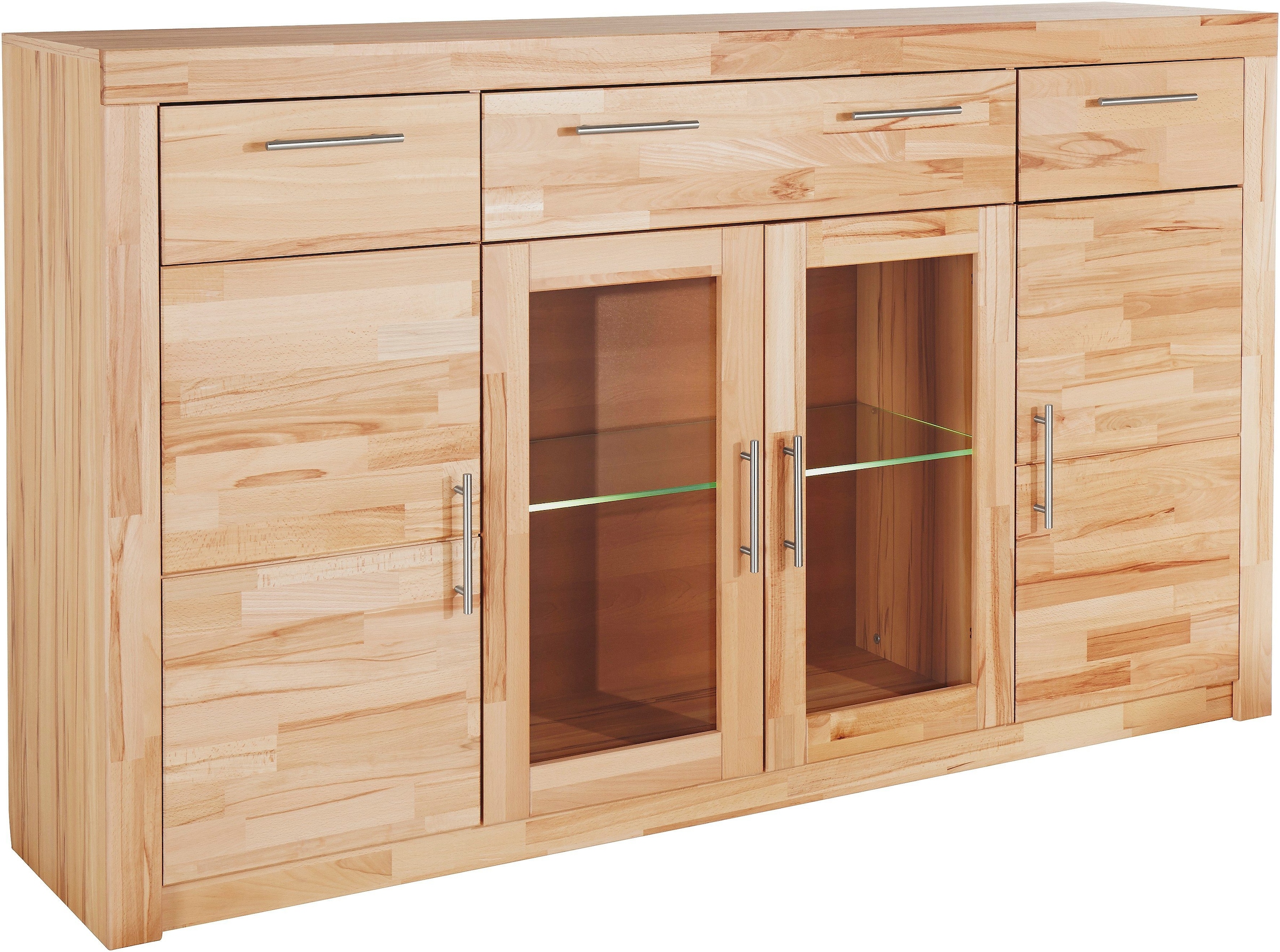 VOGL Möbelfabrik Highboard "Toronto", opt. Glastüren, teilmassiv, Rahmenopt günstig online kaufen