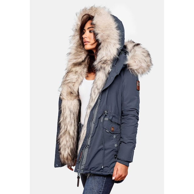 Navahoo Wintermantel »Sweety«, abgefahrener Winterparka m. 2 Kunstpelz- Kapuzen kaufen | BAUR