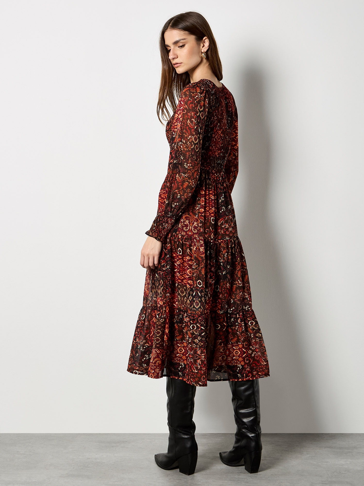 Apricot Midikleid »Midikleid« mit Ikat-Muster