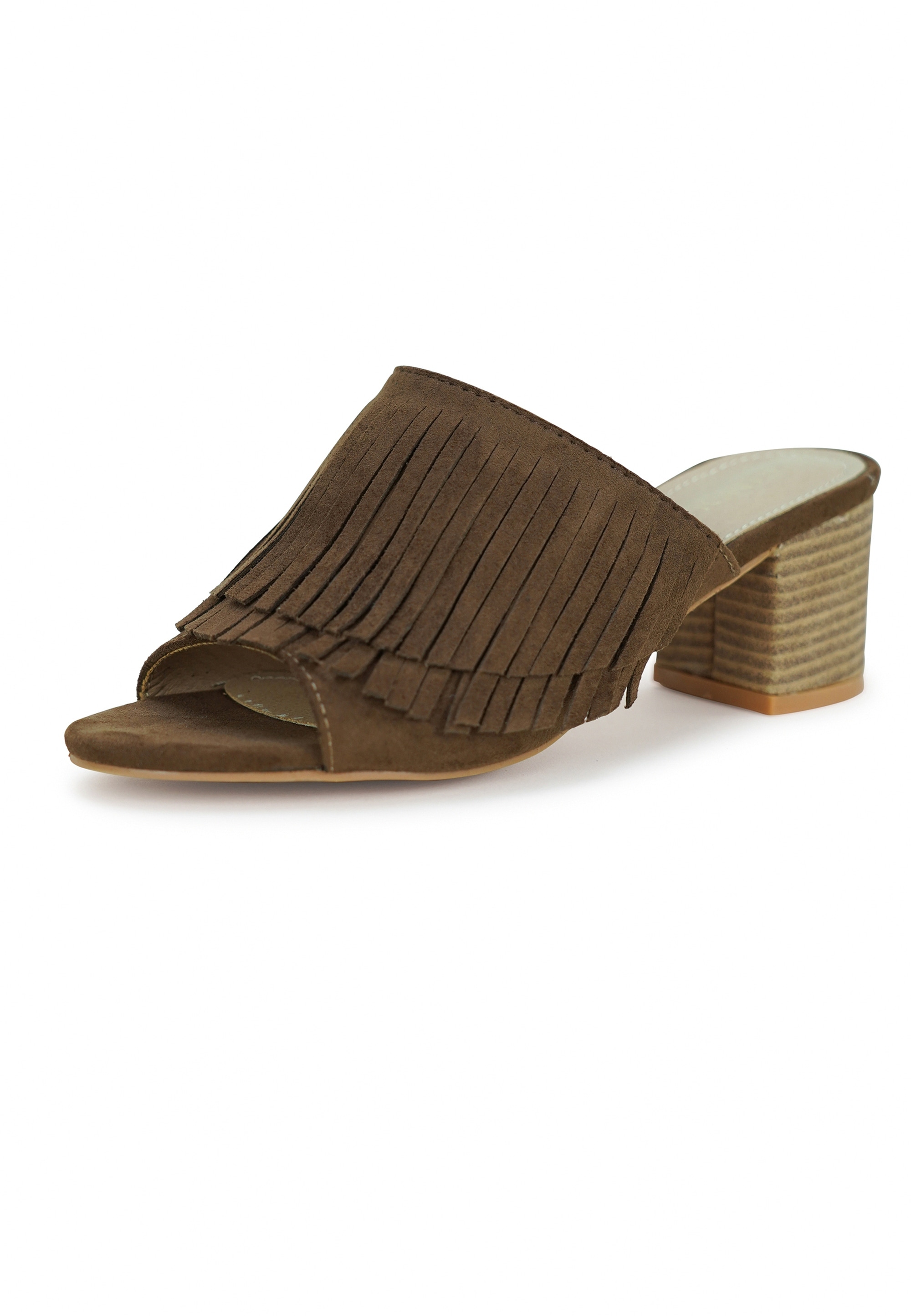 Findlay Pantolette "CUPA" mit Fransen und Blockabsatz