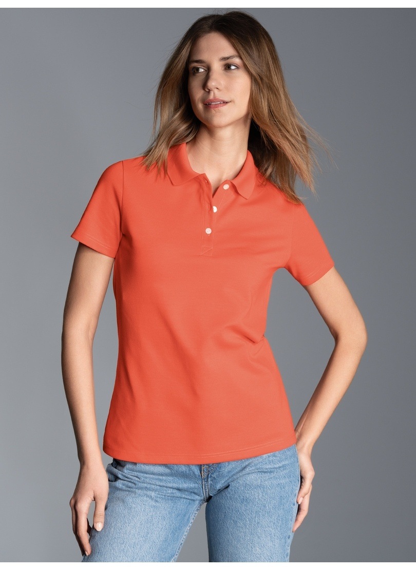 TRIGEMA Damen Poloshirt "TRIGEMA Poloshirt", orange, Basic, Gr. XXL, 100% Baumwolle, Shirts