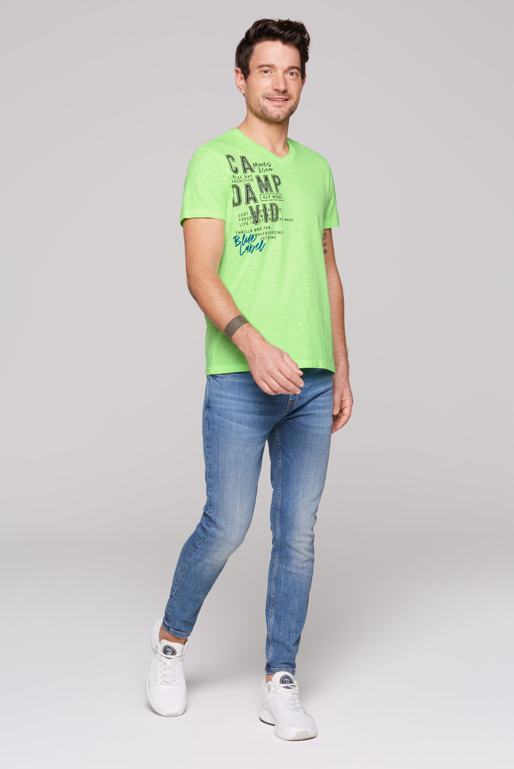 CAMP DAVID V-Shirt, aus Baumwolle