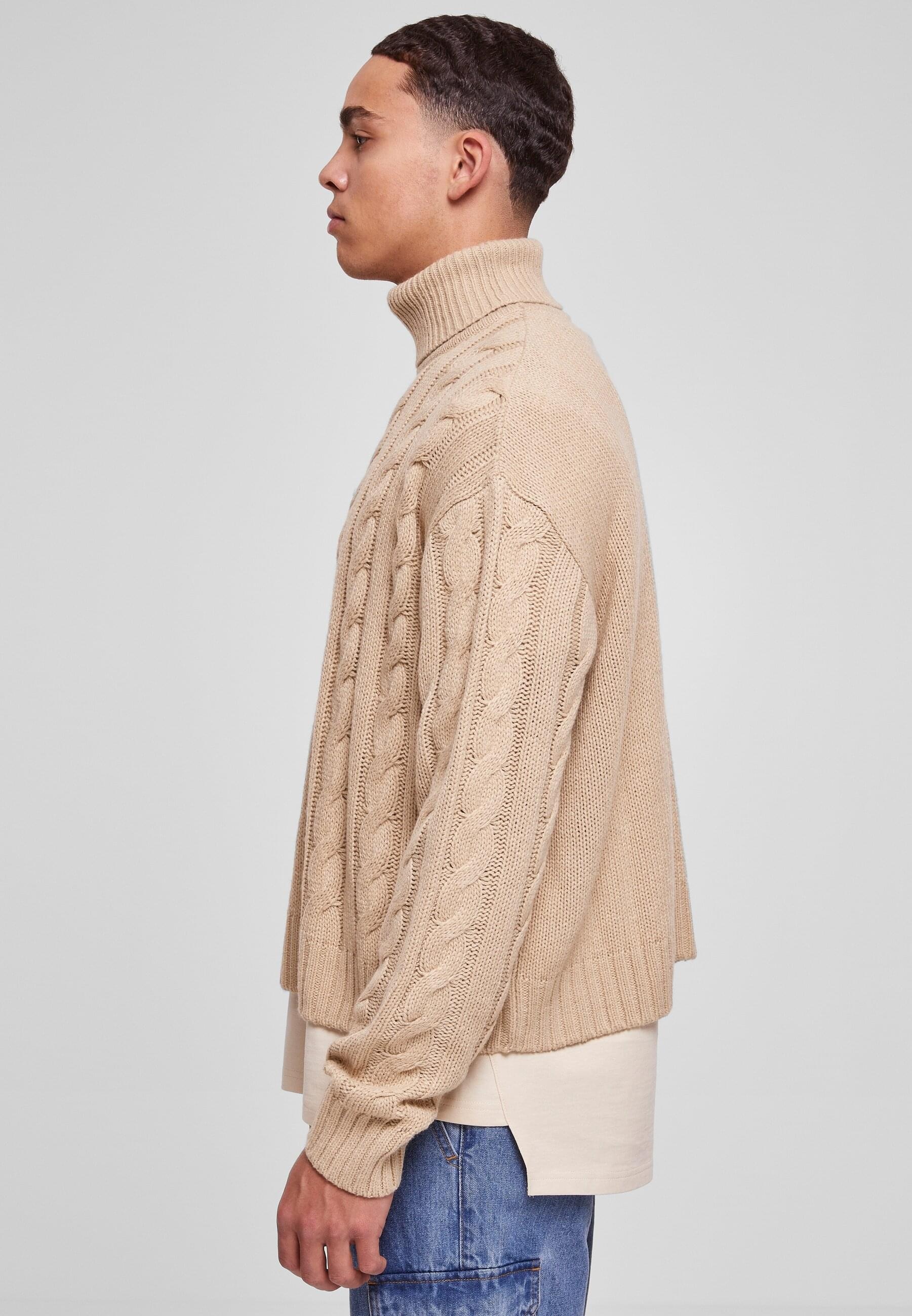 URBAN CLASSICS Rundhalspullover »Urban Classics Herren Boxy Roll Neck Sweater«, (1 tlg.)